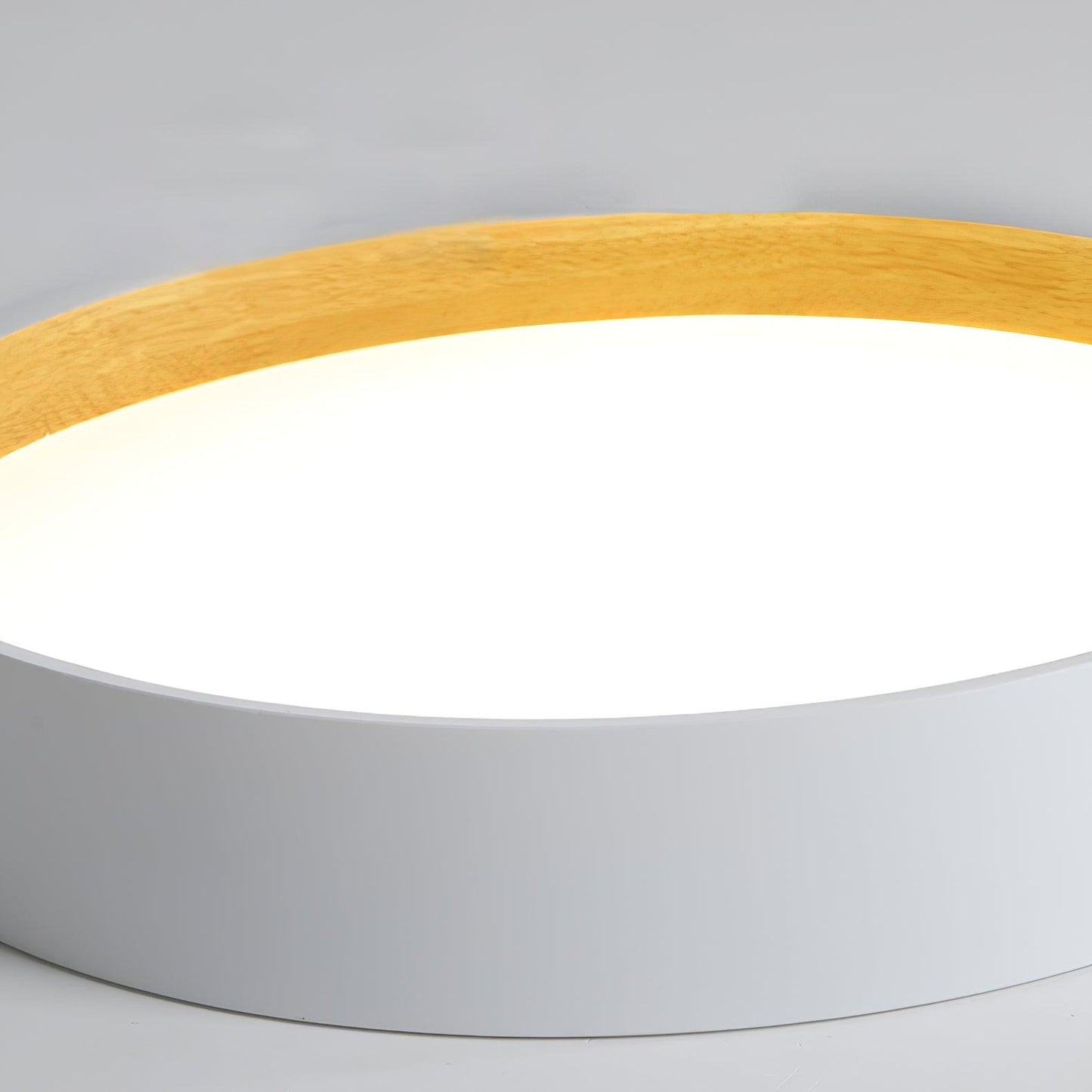 Round Ceiling Lamp | Oak Wood & Aluminum | 46cm Diameter