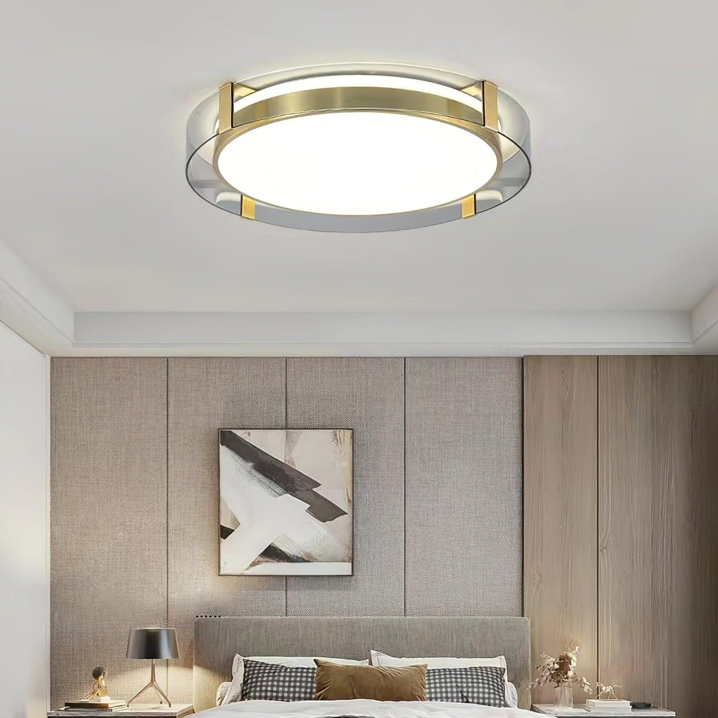 Flush Mount Ceiling Light | Integrated LED | Gold Finish, Multiple Sizes