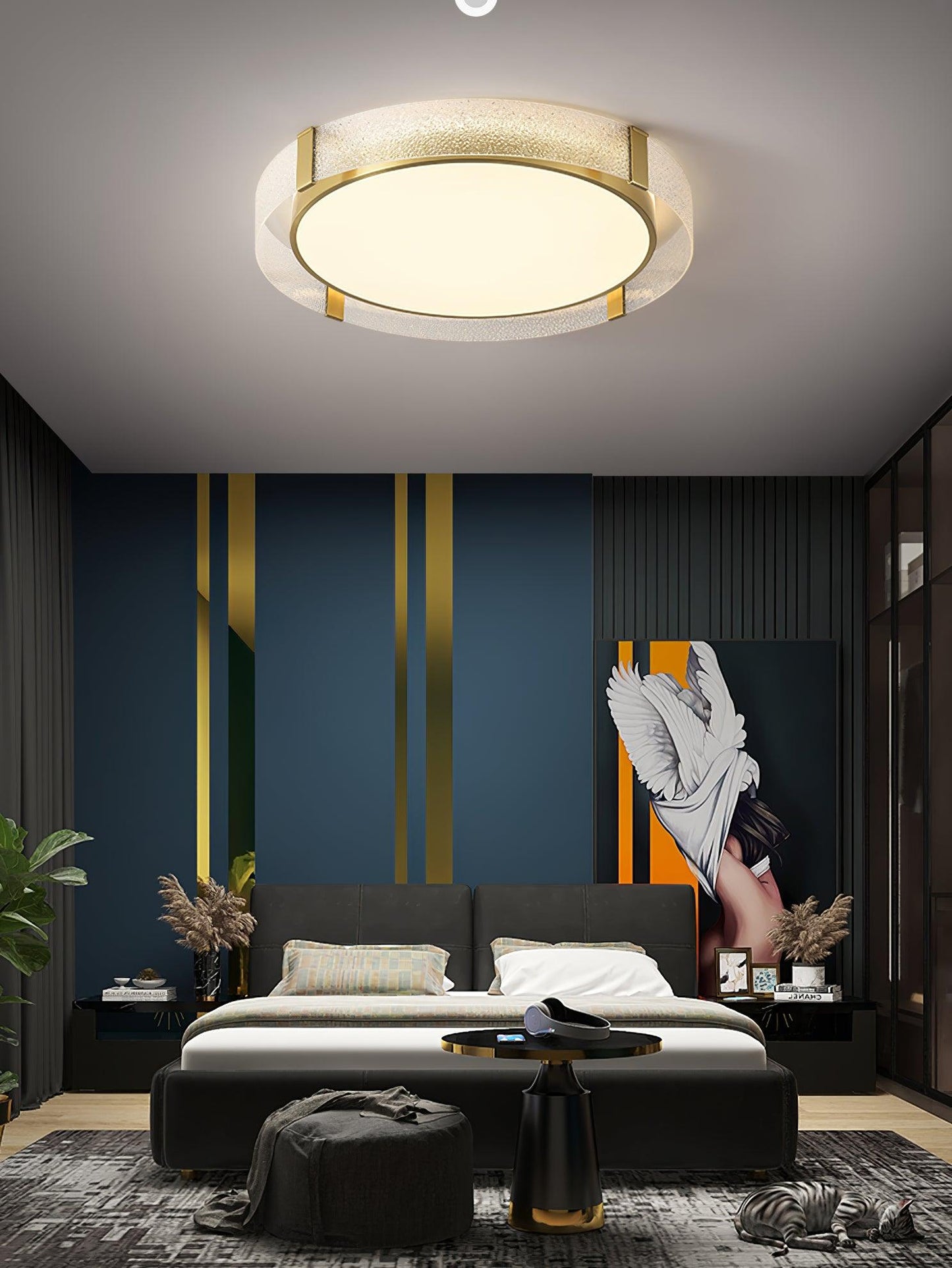 Flush Mount Ceiling Light | Integrated LED | Gold Finish, Multiple Sizes