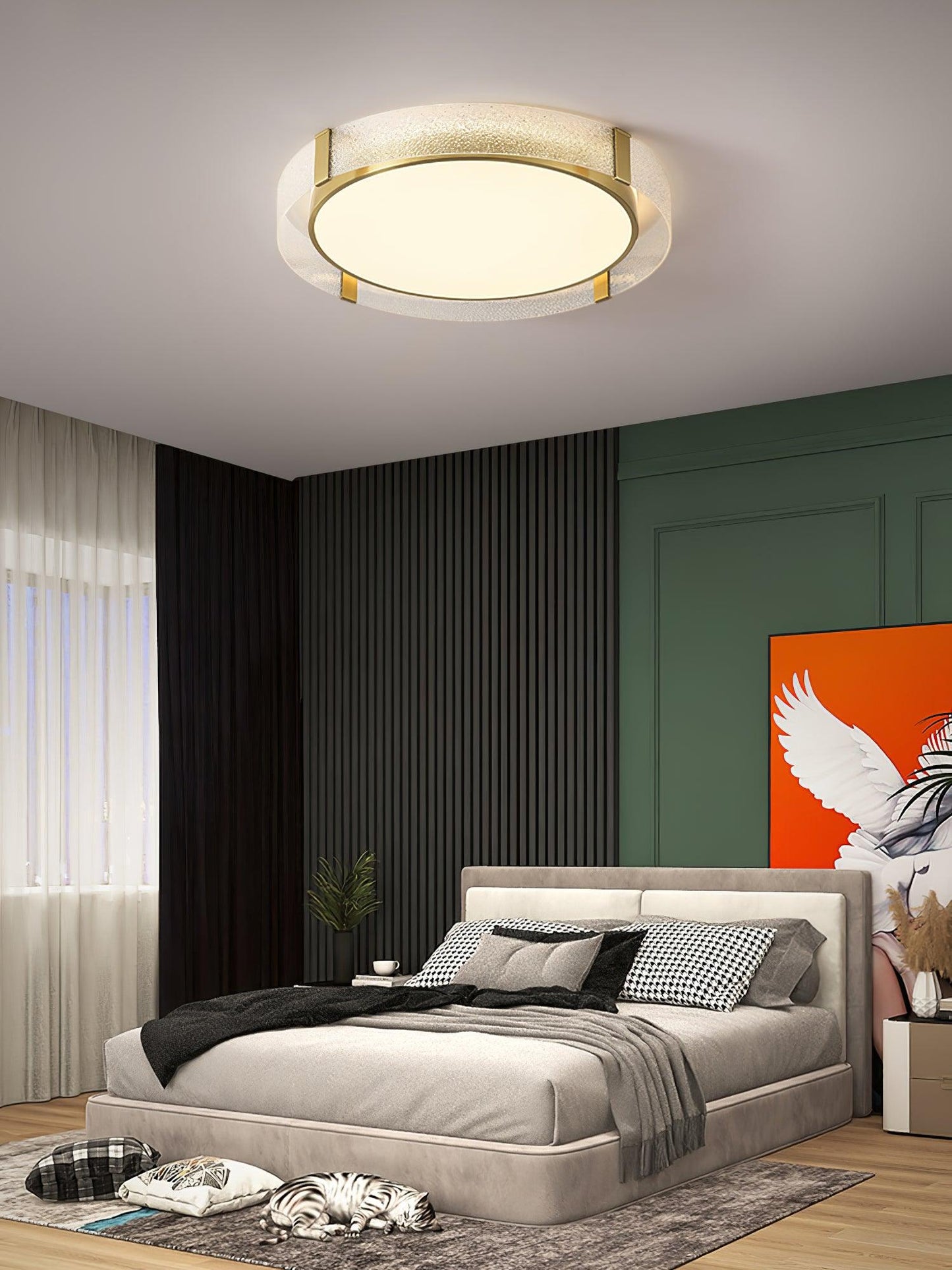 Flush Mount Ceiling Light | Integrated LED | Gold Finish, Multiple Sizes