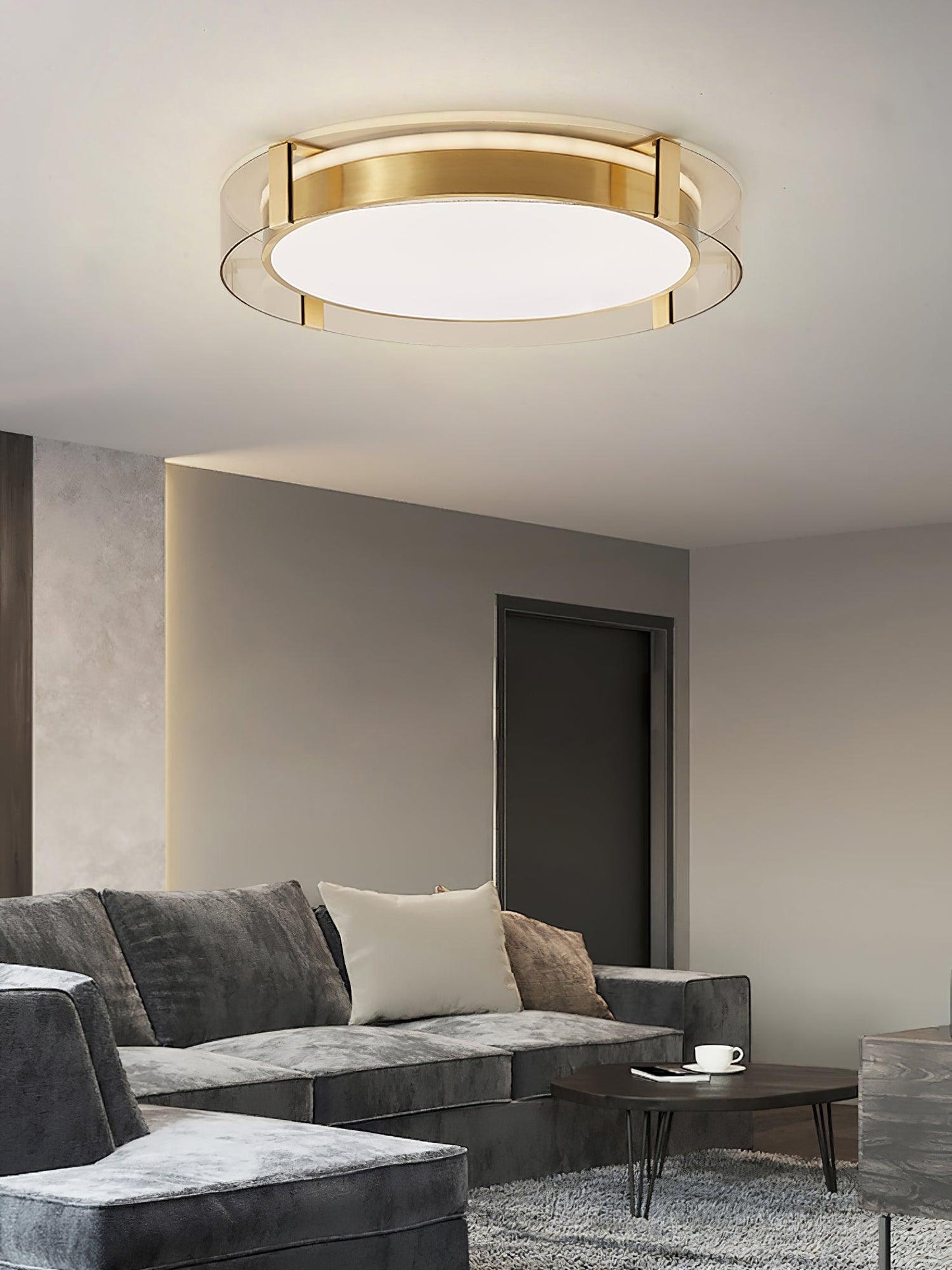 Flush Mount Ceiling Light | Integrated LED | Gold Finish, Multiple Sizes
