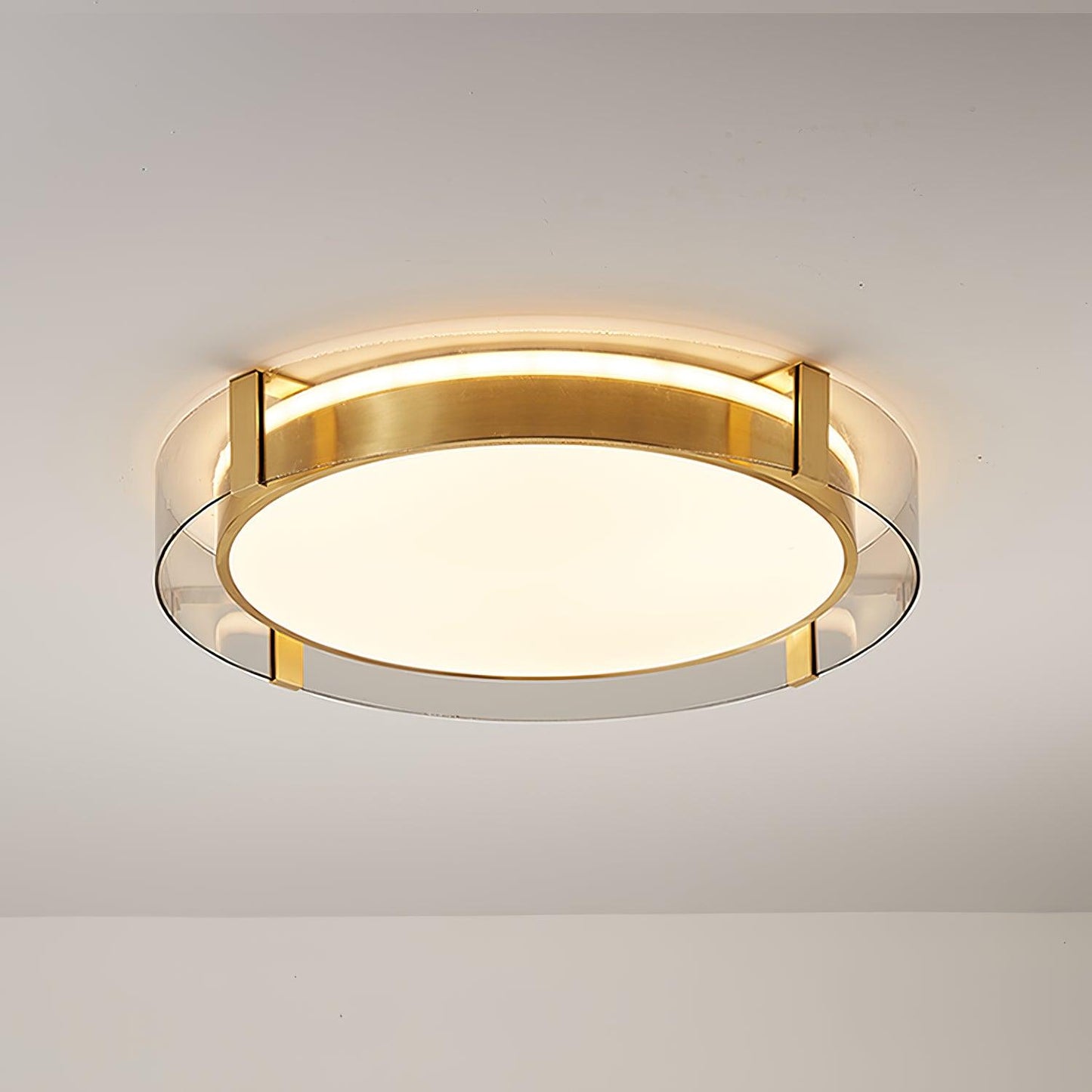 Flush Mount Ceiling Light | Integrated LED | Gold Finish, Multiple Sizes