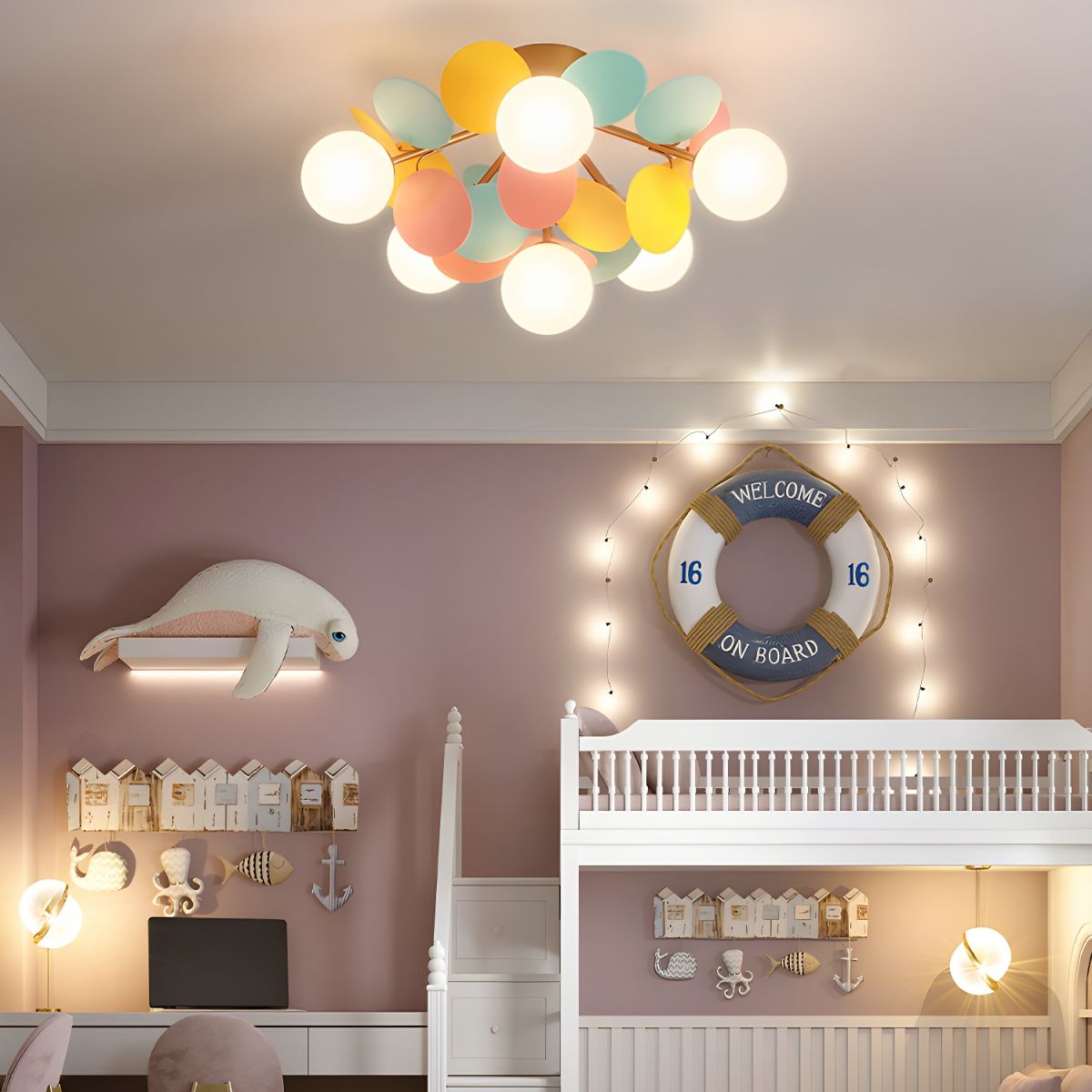 Macaron Ceiling Lamp | Metal & Glass | Colorful Options