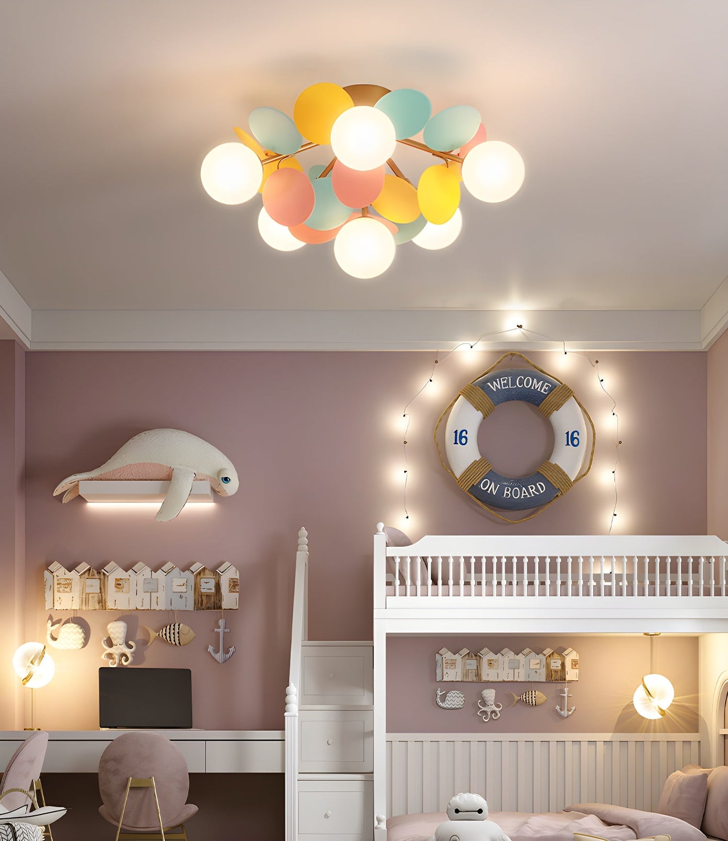 Macaron Ceiling Lamp | Metal & Glass | Colorful Options