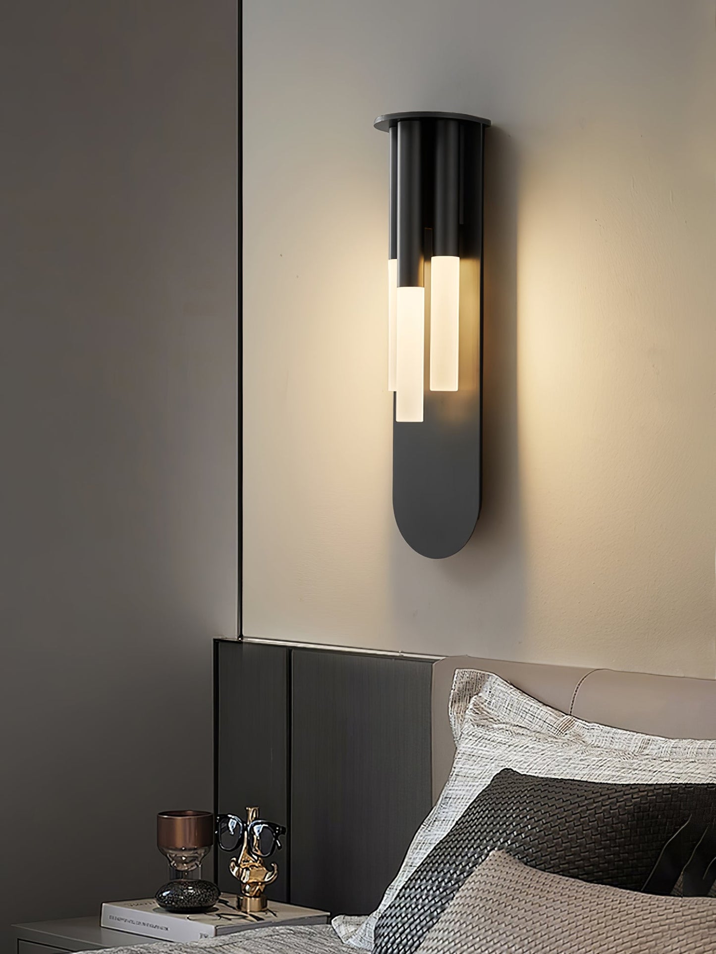 Rousseau Wall Lamp | Frosted Glass & Brass Accents | Gold or Black