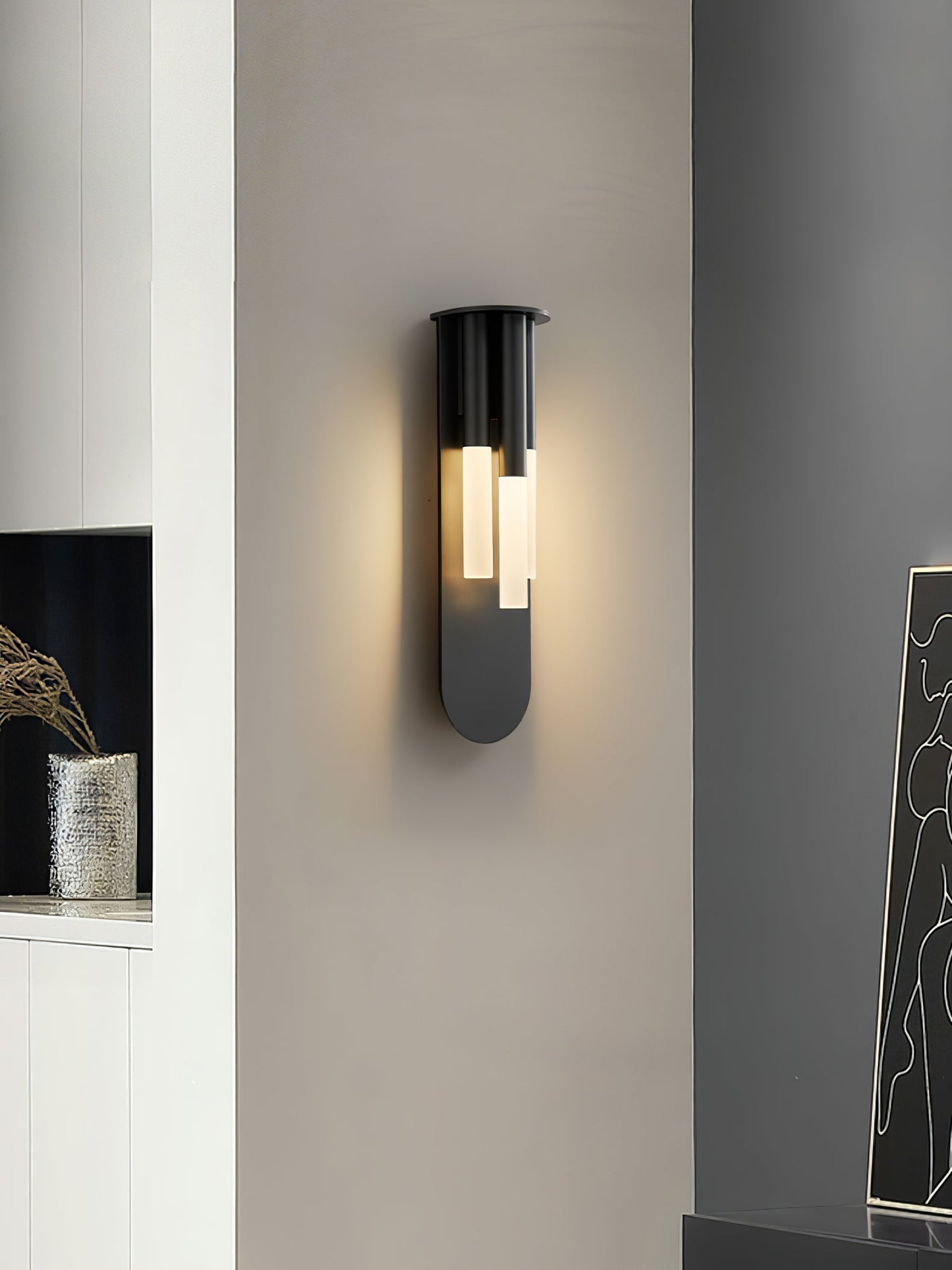 Rousseau Wall Lamp | Frosted Glass & Brass Accents | Gold or Black