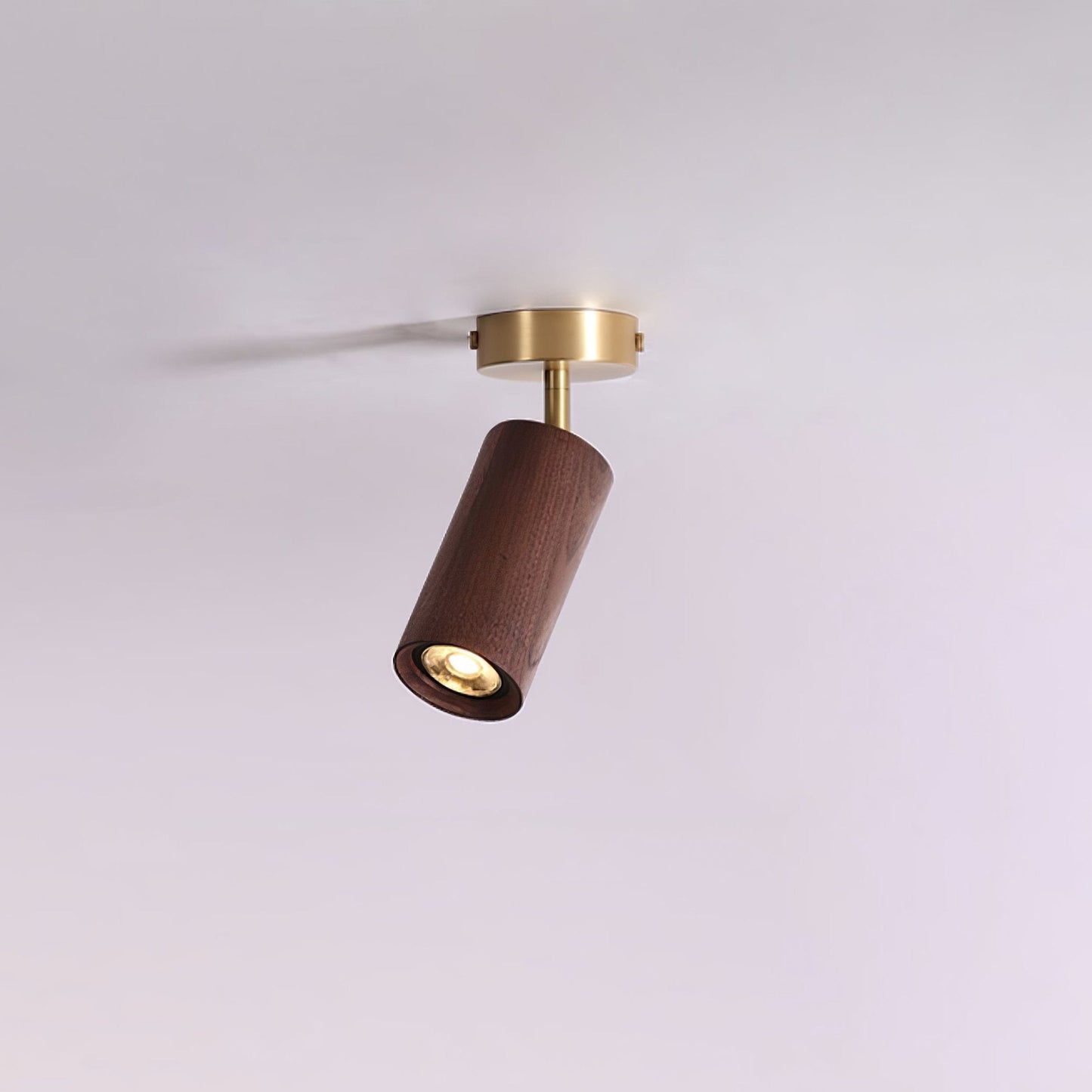 Rowan Ceiling Light | Wooden Finish & Gold Frame | Multiple Heads Available