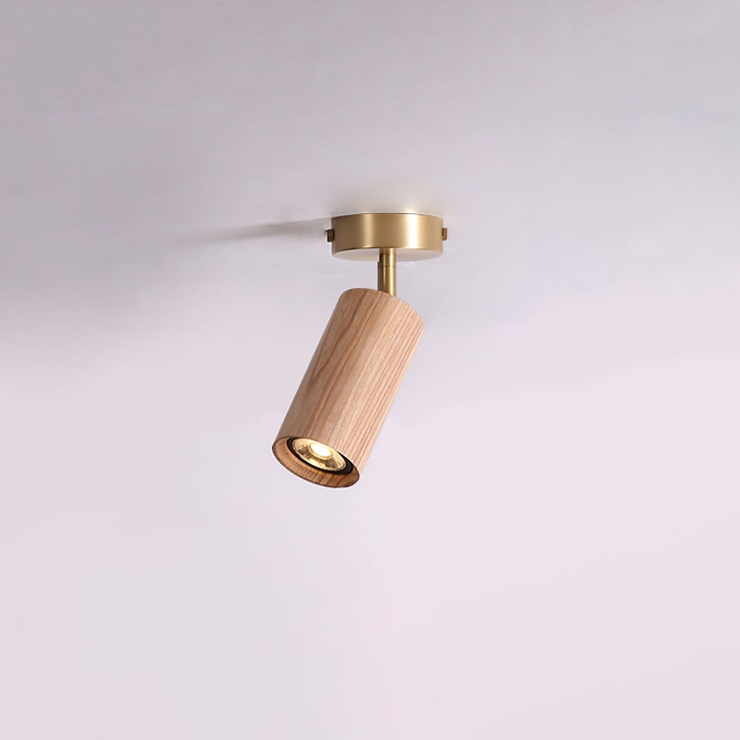 Rowan Ceiling Light | Wooden Finish & Gold Frame | Multiple Heads Available