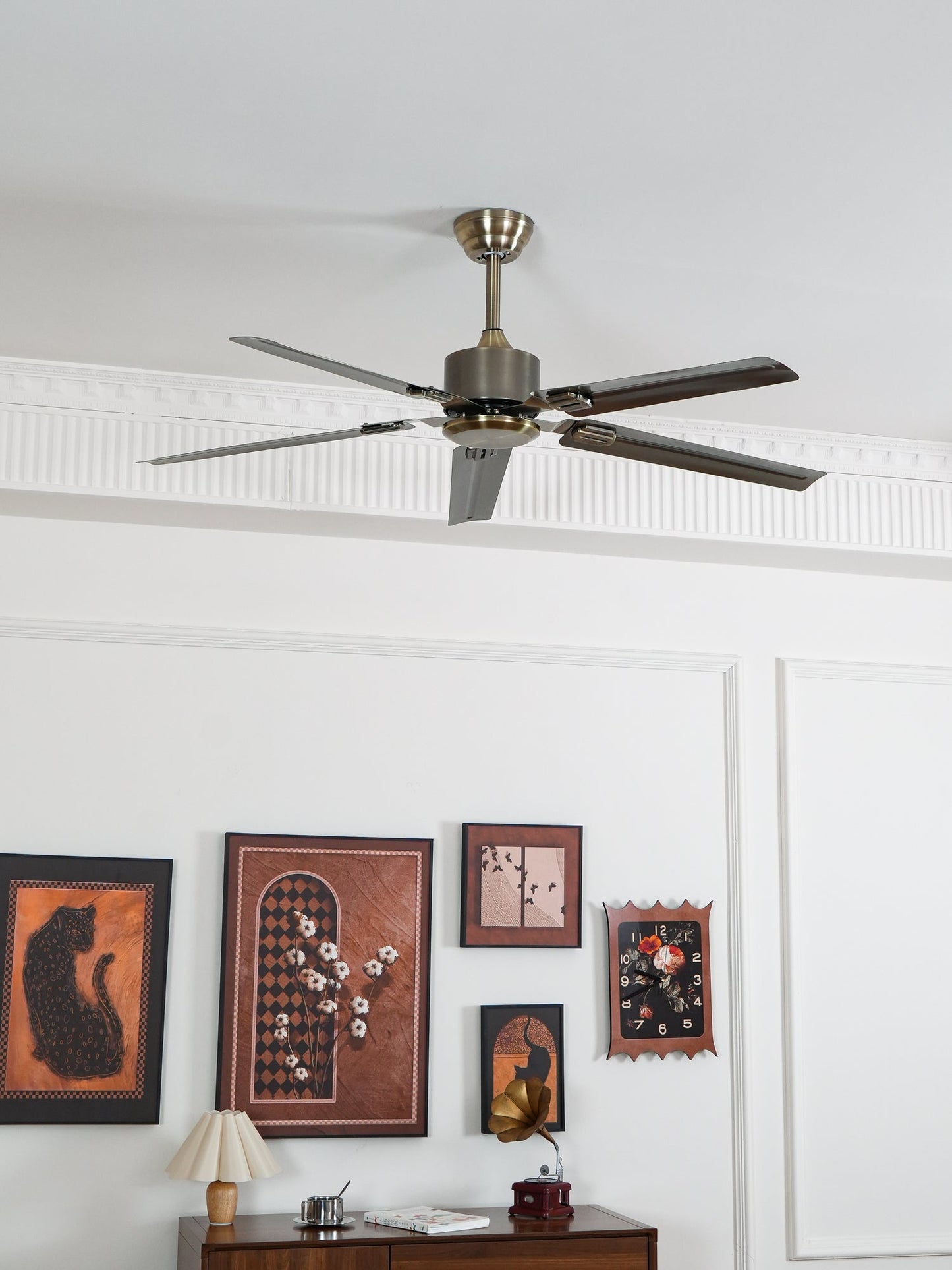 Rozzen Ceiling Fan | Metal & Stainless Steel | 52-Inch