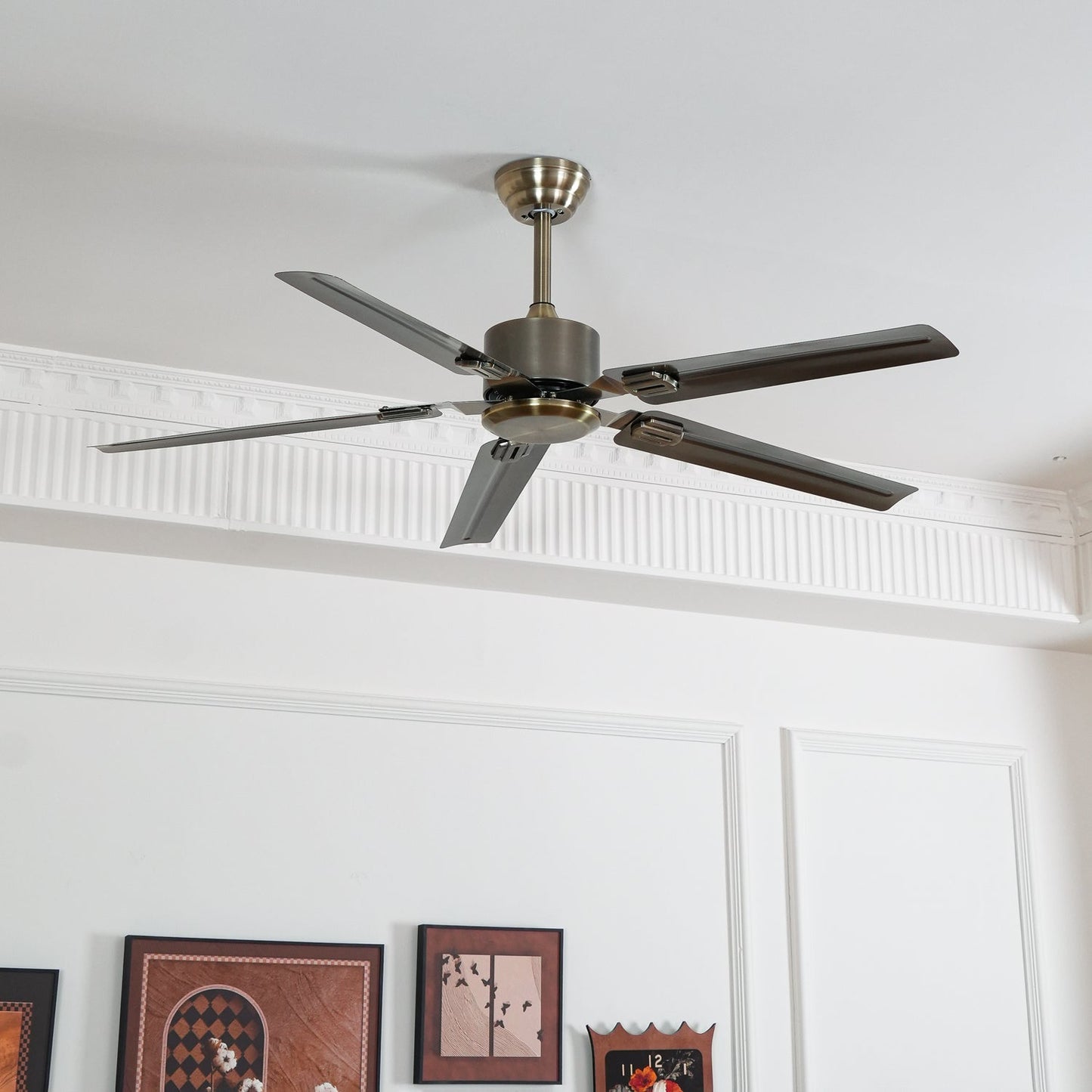 Rozzen Ceiling Fan | Metal & Stainless Steel | 52-Inch
