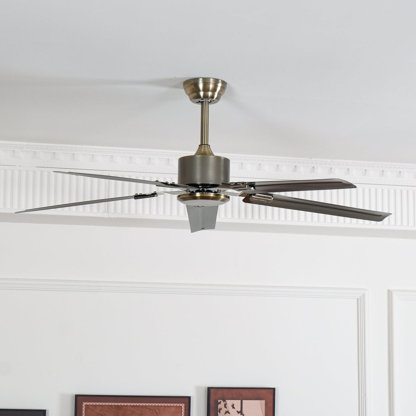 Rozzen Ceiling Fan | Metal & Stainless Steel | 52-Inch