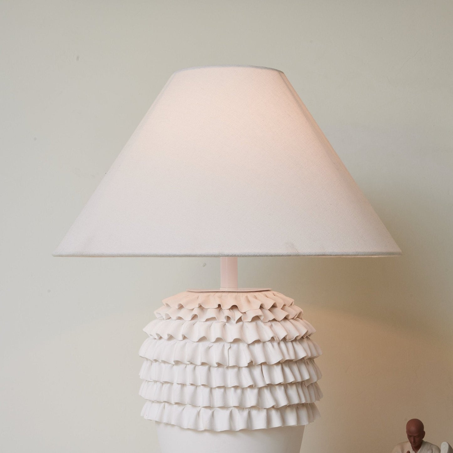 Ceramic Table Lamp | Ruffle Design | White