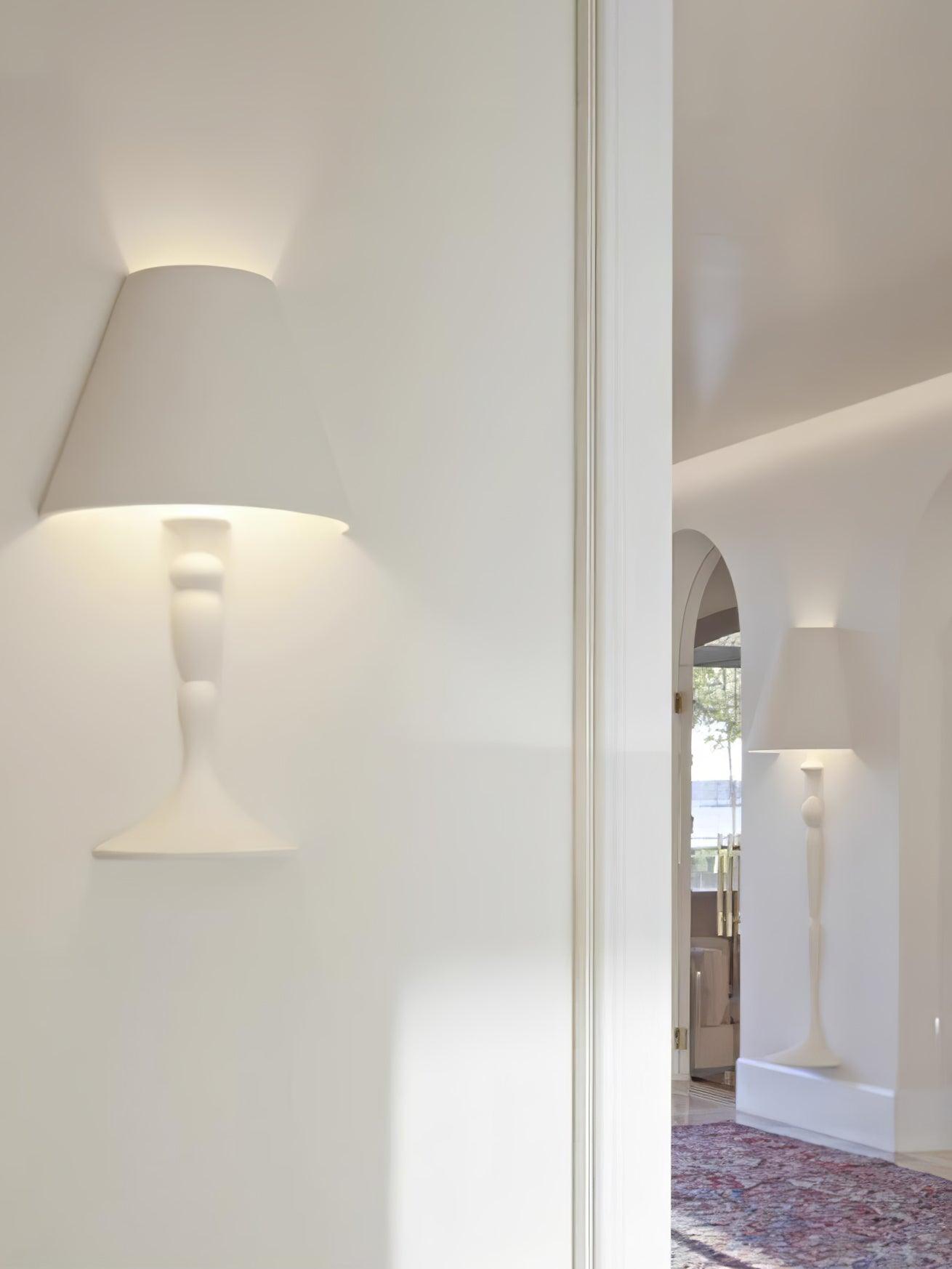 Plaster Wall Lamp | White Finish | Set of 2