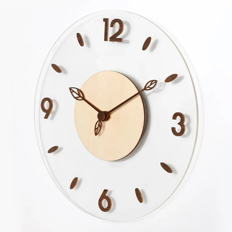Horloge Murale | Bois de Noyer | 30 cm