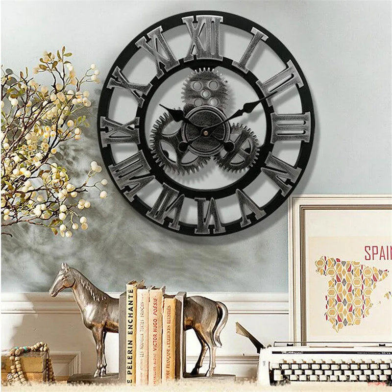 Horloge Murale Rétro | Bois Naturel | Style Européen