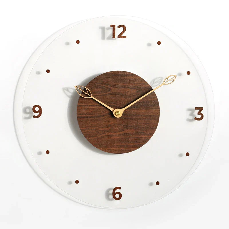 Horloge Murale | Bois de Noyer | 30 cm
