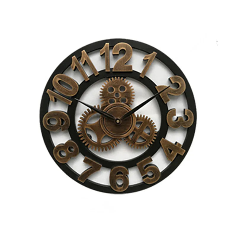 Horloge Murale Rétro | Bois Naturel | Style Européen