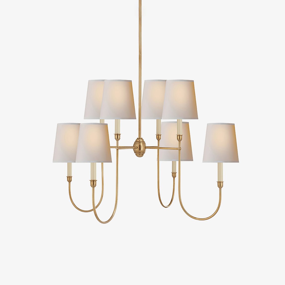 Vendome Chandelier | Brass & Fabric | 4-Lights or 8-Lights Options