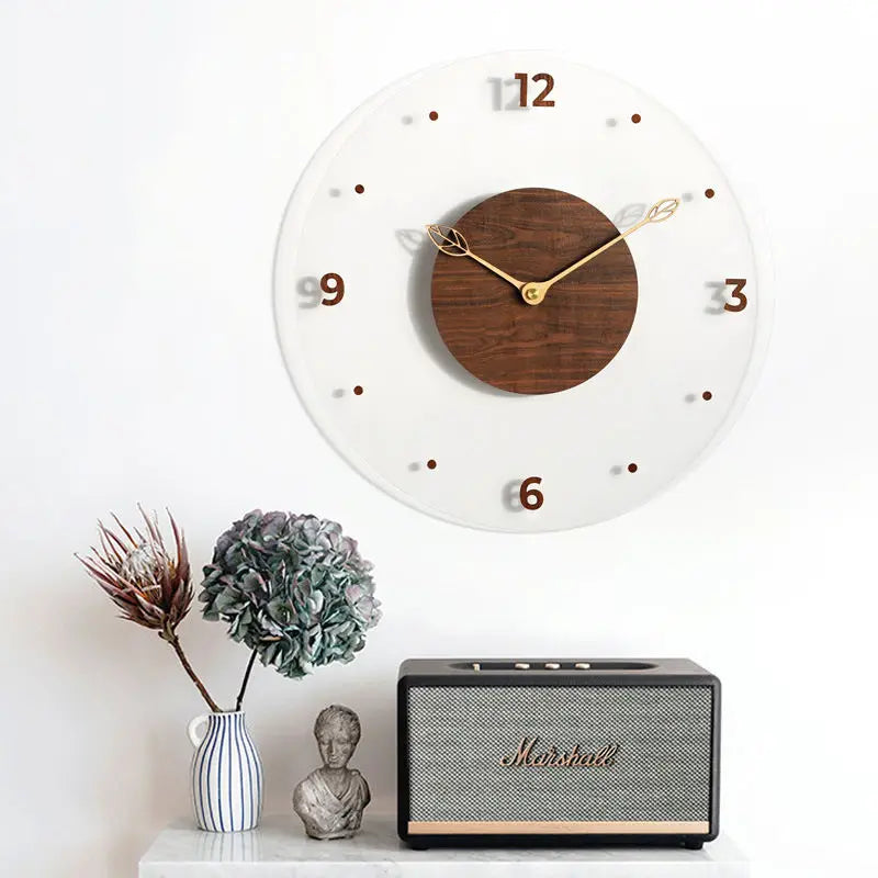 Horloge Murale | Bois de Noyer | 30 cm