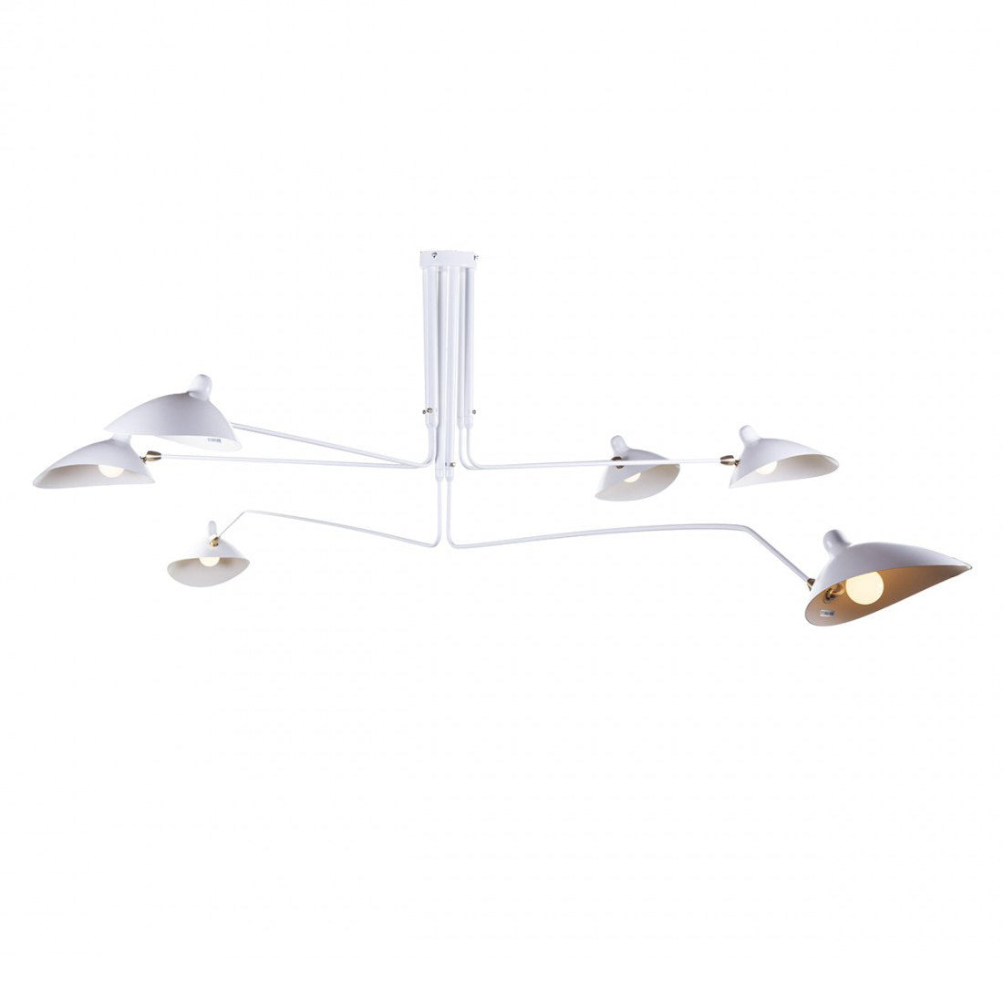 Serge Mouille Ceiling Light | Lacquered Aluminum & Steel | 3-Head Design White/Black