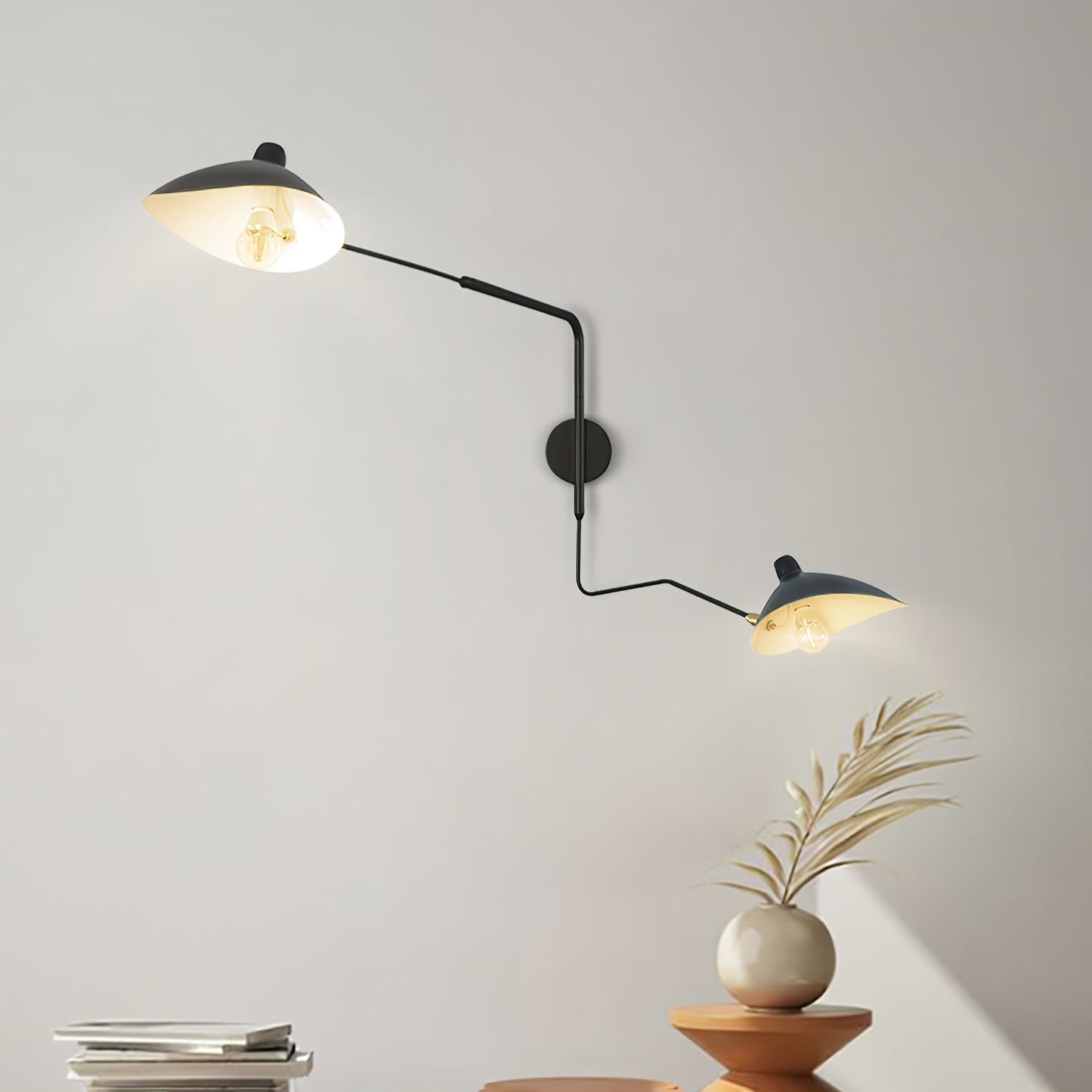 Serge Mouille Wall Sconce | Metal & Aluminum | Black | Set of 2