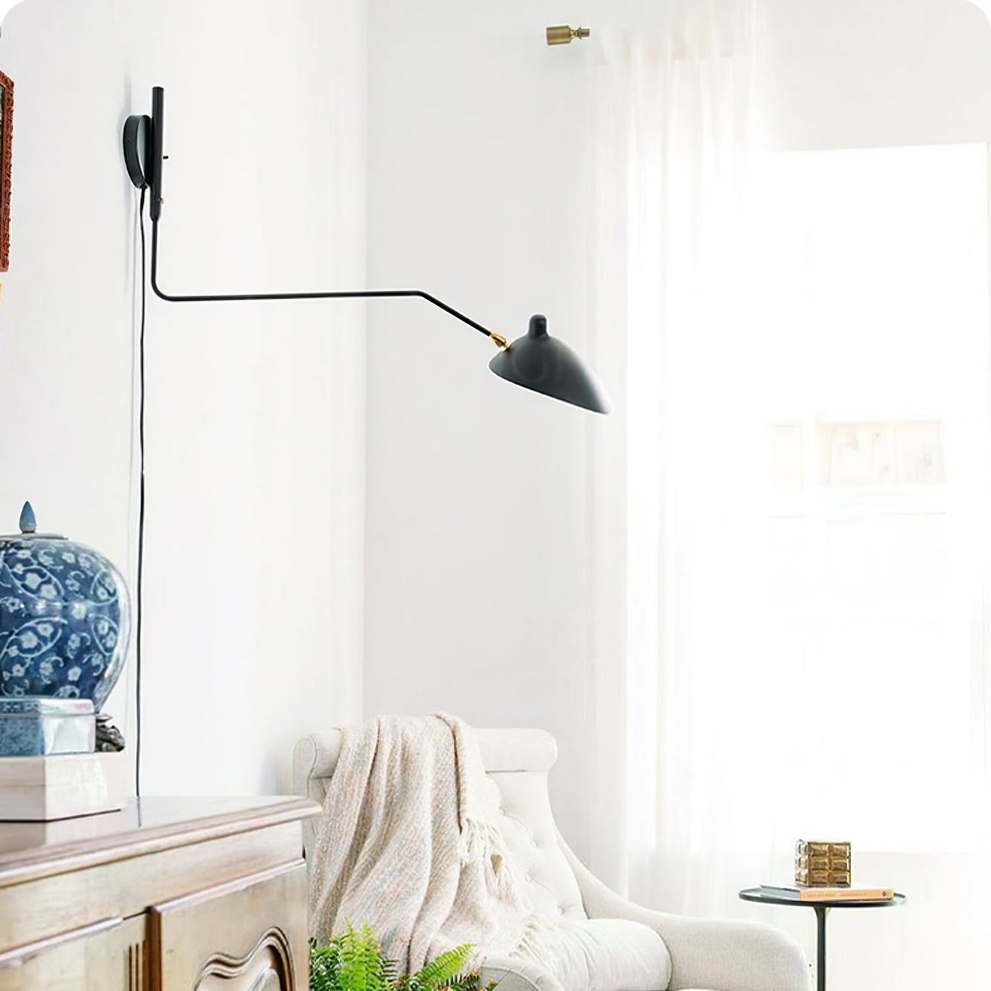 Serge Mouille Wall Sconce | Metal & Aluminum | Black | Set of 2