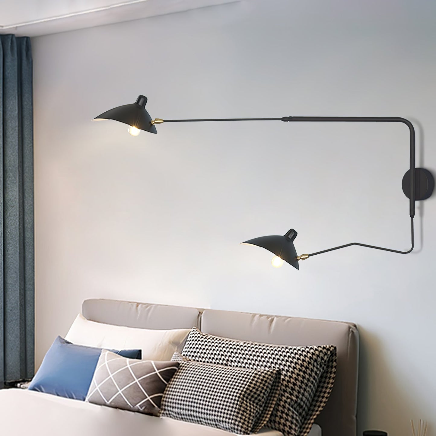Serge Mouille Wall Sconce | Metal & Aluminum | Black | Set of 2