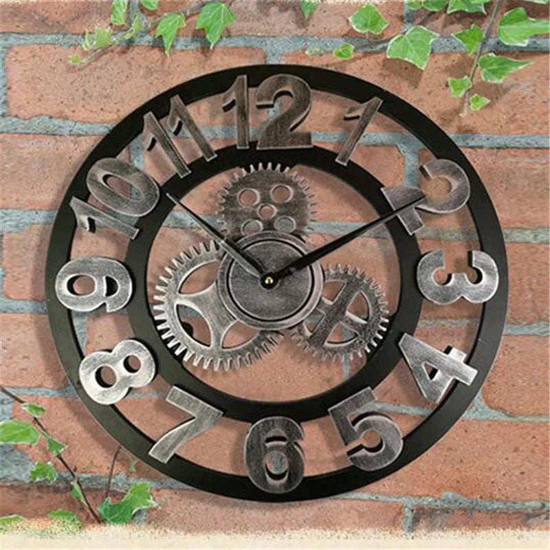 Horloge Murale Rétro | Bois Naturel | Style Européen
