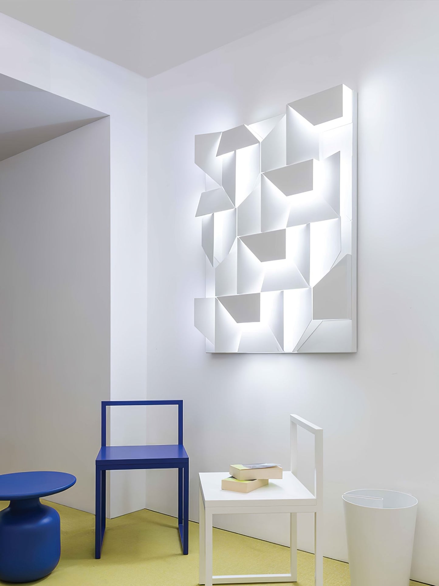 Wall Sconce Set | Rechargeable Laser-Cut Aluminum | Matte White