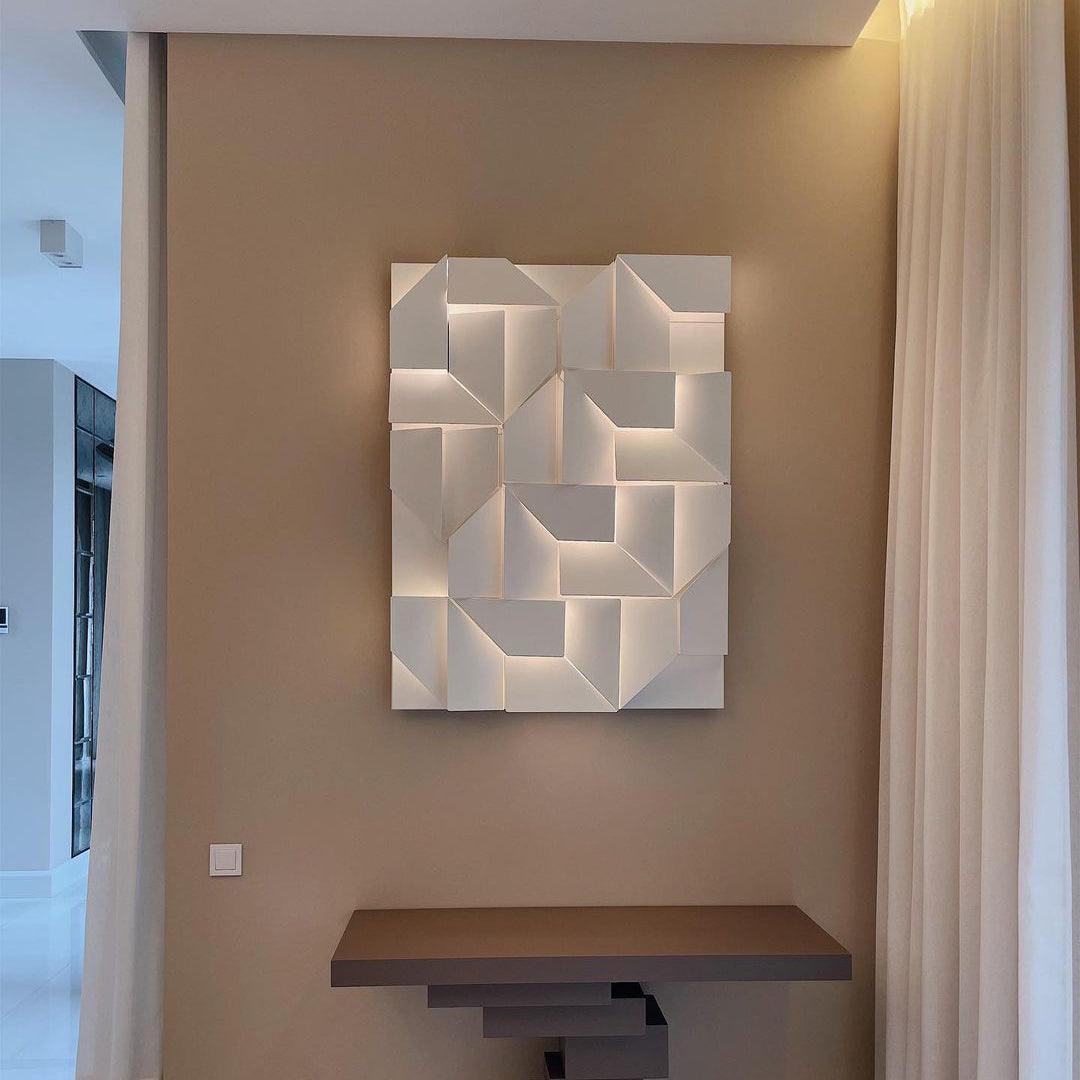 Wall Sconce Set | Rechargeable Laser-Cut Aluminum | Matte White