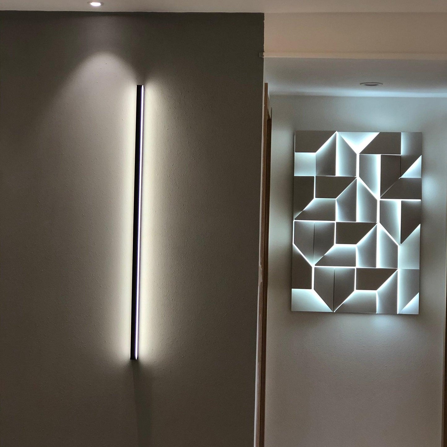 Wall Sconce Set | Rechargeable Laser-Cut Aluminum | Matte White