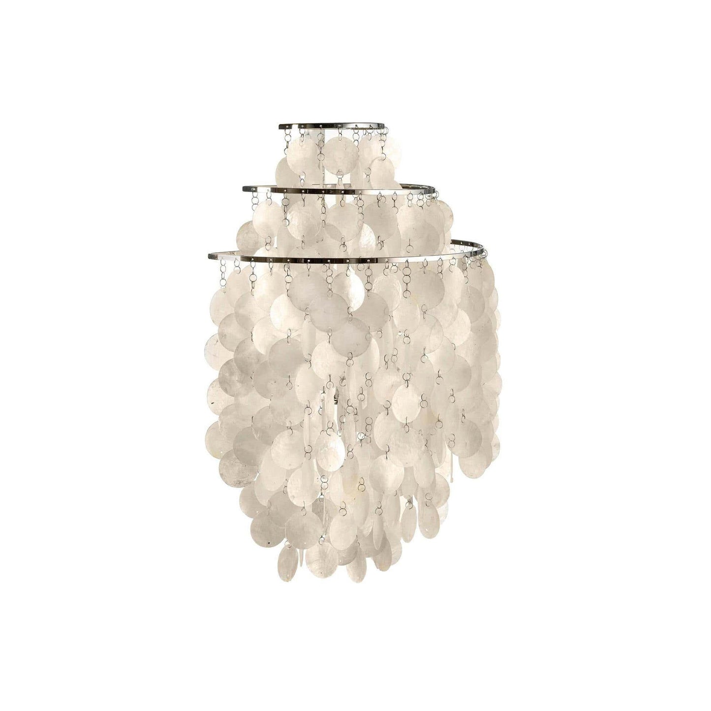 Shell Cascading Wall Light | Chrome-Plated Metal & White Shell | 40cm Diameter