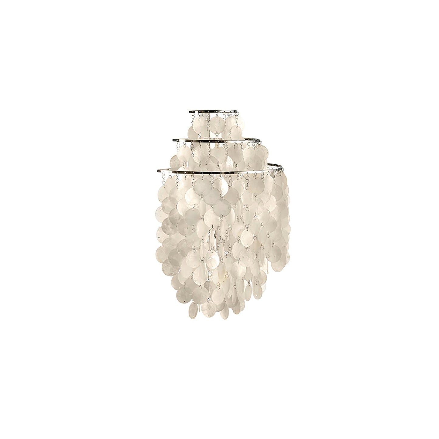 Shell Cascading Wall Light | Chrome-Plated Metal & White Shell | 40cm Diameter
