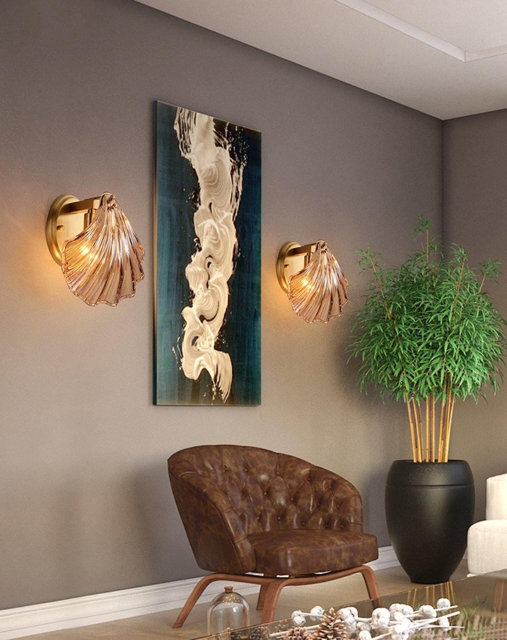 Shell Wall Light | Brass Finish | Set of 2