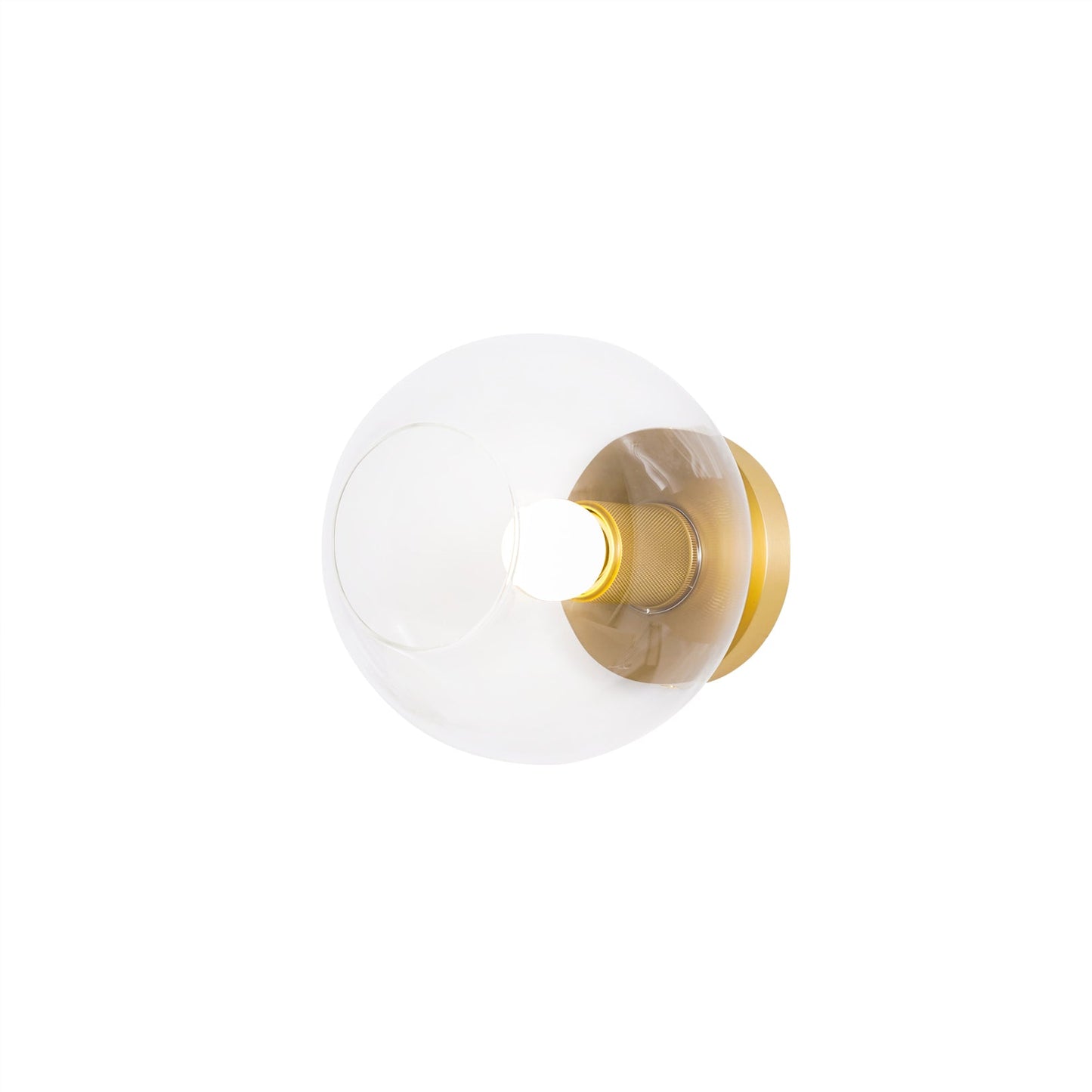 Flush Mount Ceiling Light | Brass & Clear Glass | Minimalist Design