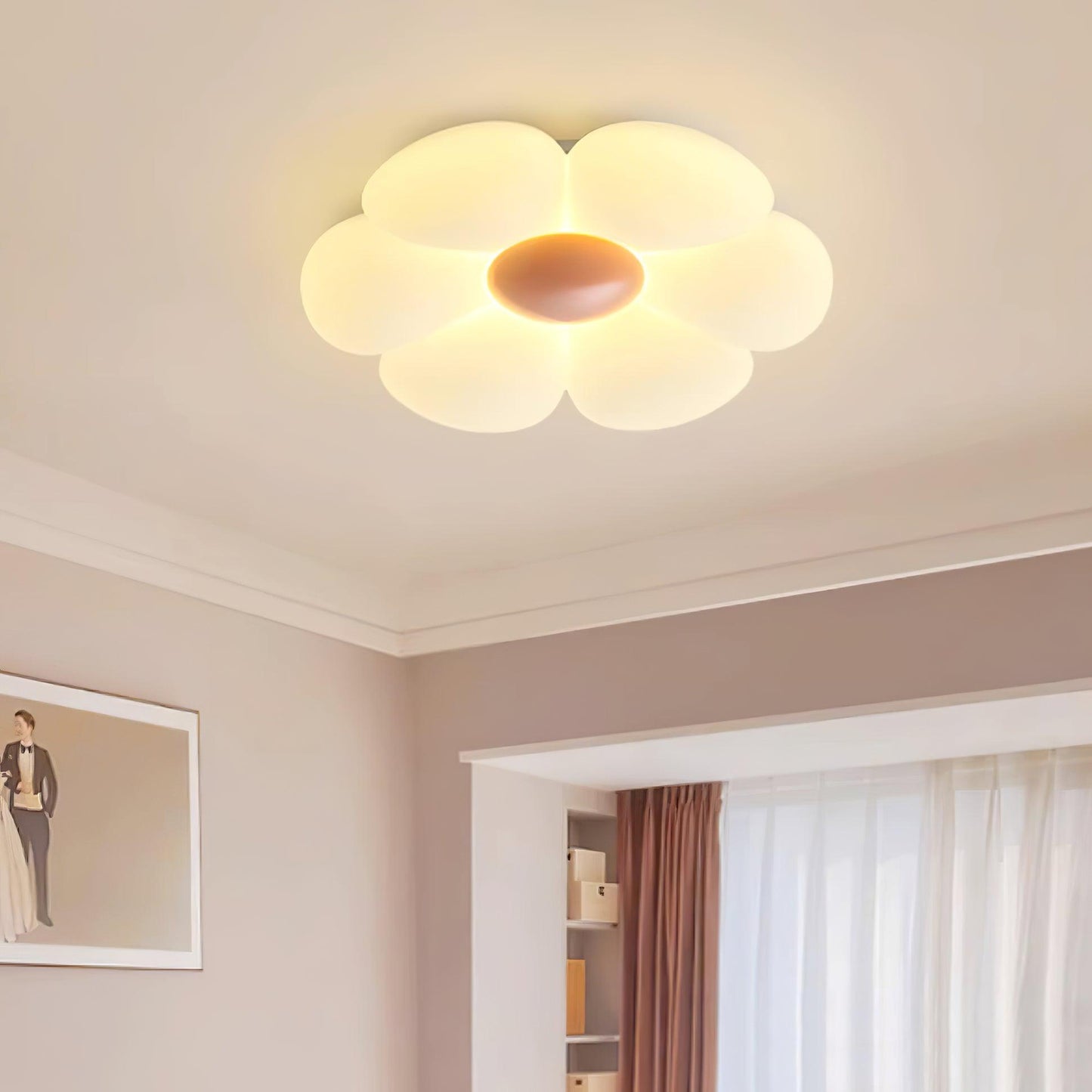 Flower Ceiling Lamp | Metal & Acrylic | 50cm Diameter | Dimmable Options Available