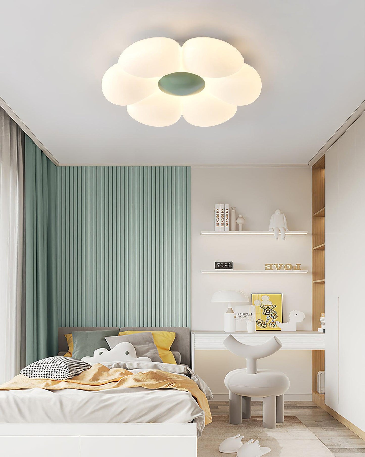 Flower Ceiling Lamp | Metal & Acrylic | 50cm Diameter | Dimmable Options Available