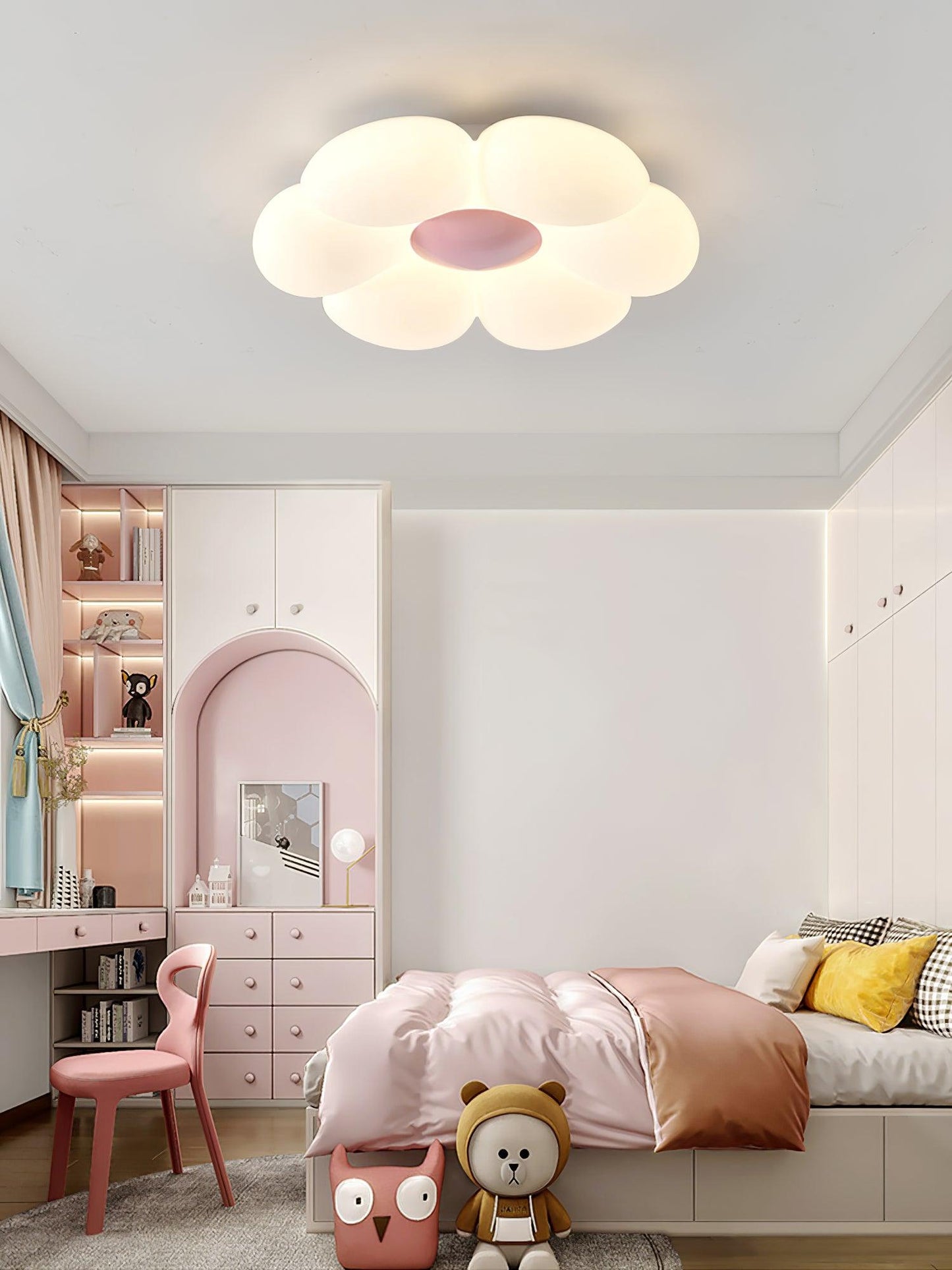 Flower Ceiling Lamp | Metal & Acrylic | 50cm Diameter | Dimmable Options Available