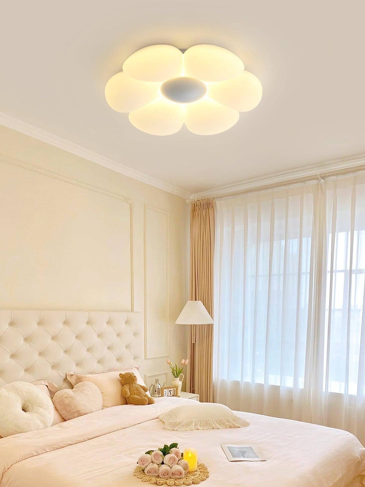 Flower Ceiling Lamp | Metal & Acrylic | 50cm Diameter | Dimmable Options Available