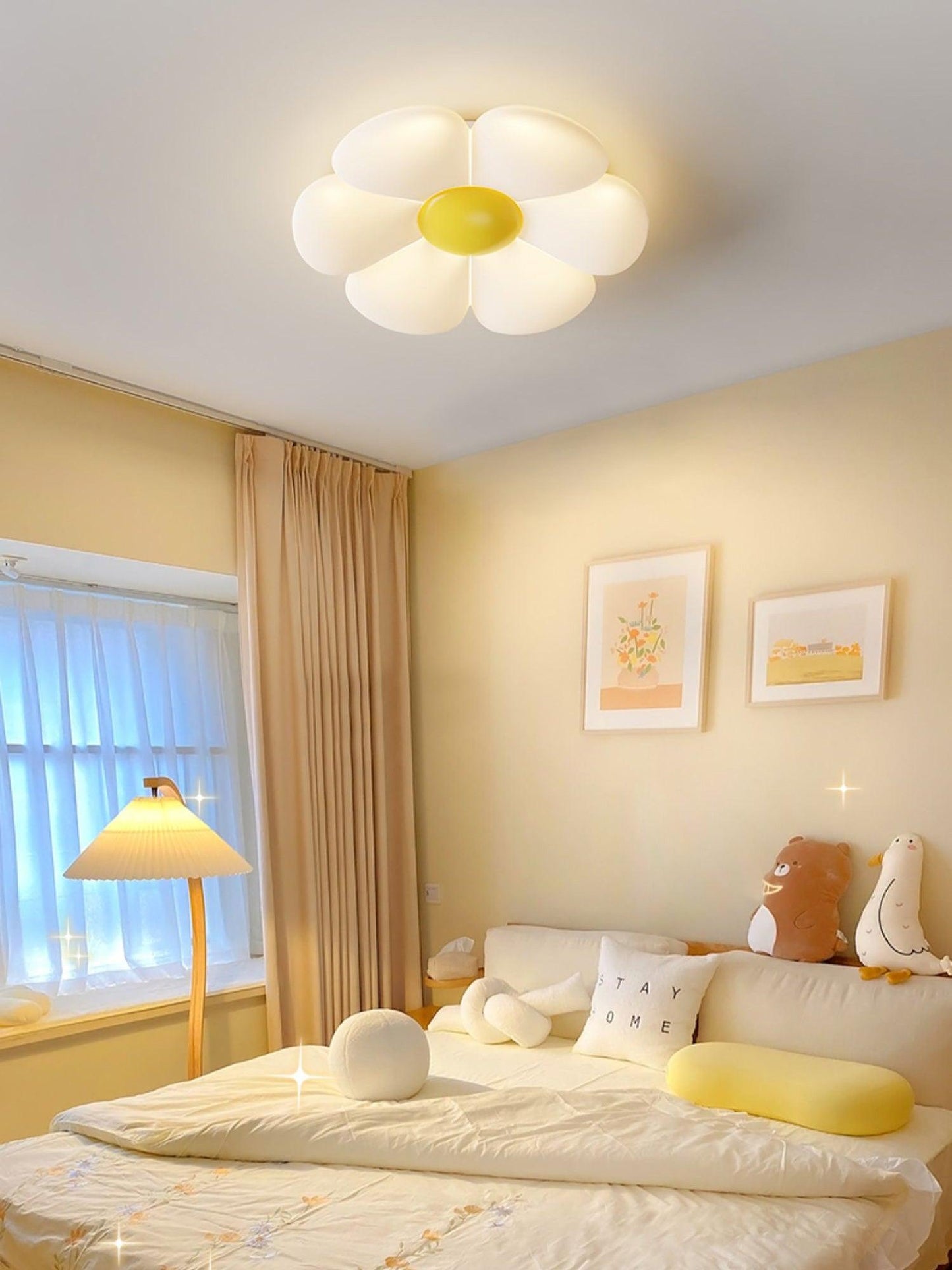 Flower Ceiling Lamp | Metal & Acrylic | 50cm Diameter | Dimmable Options Available