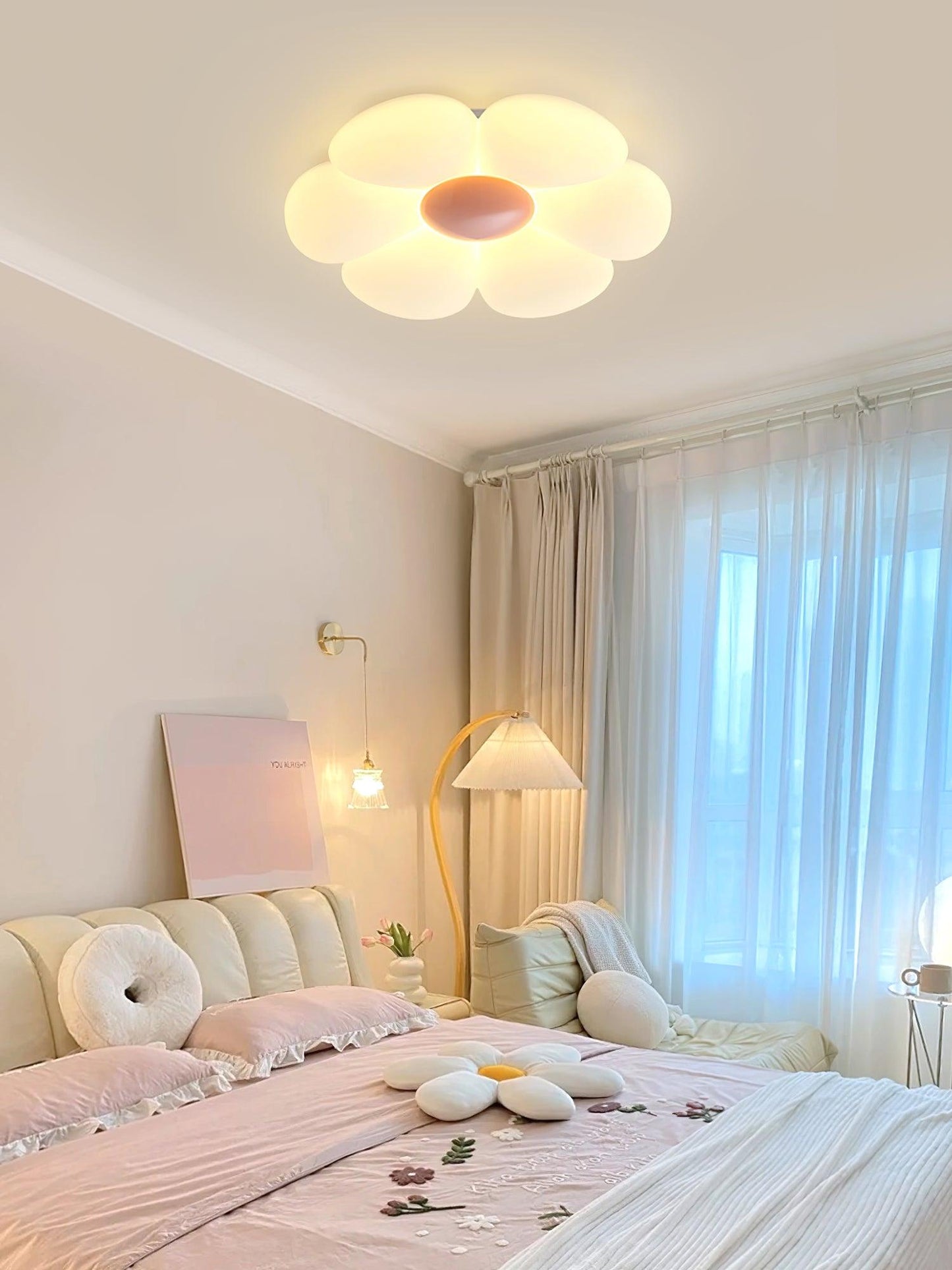 Flower Ceiling Lamp | Metal & Acrylic | 50cm Diameter | Dimmable Options Available