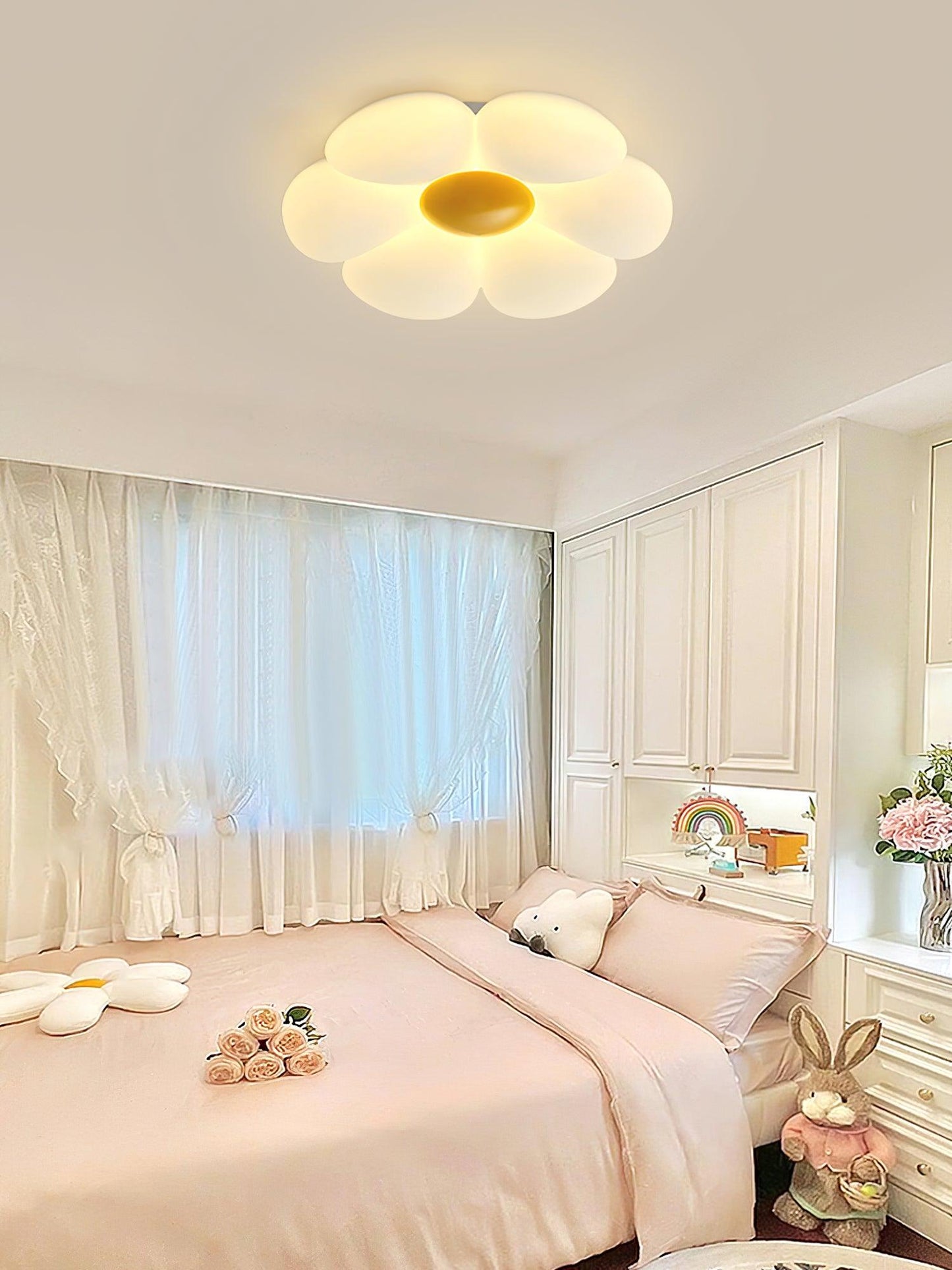 Flower Ceiling Lamp | Metal & Acrylic | 50cm Diameter | Dimmable Options Available