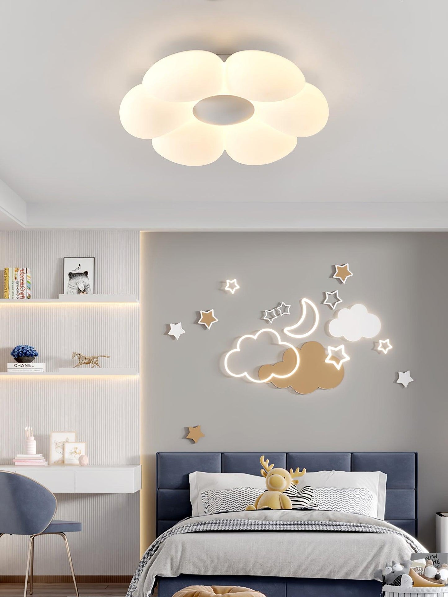Flower Ceiling Lamp | Metal & Acrylic | 50cm Diameter | Dimmable Options Available
