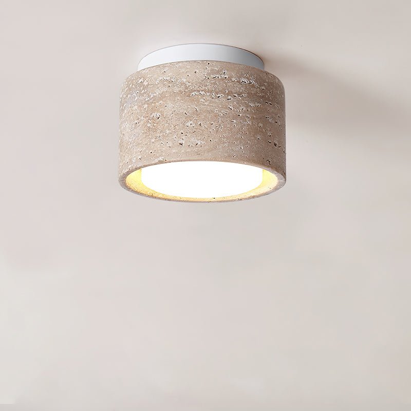 Sky Hole Ceiling Lamp | Yellow Travertine | 10cm Diameter