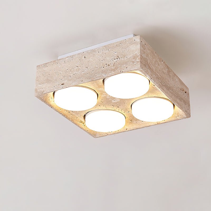 Sky Hole Ceiling Lamp | Yellow Travertine | 10cm Diameter