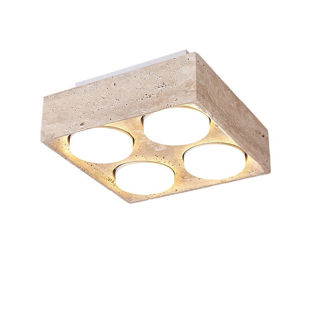 Sky Hole Ceiling Lamp | Yellow Travertine | 10cm Diameter