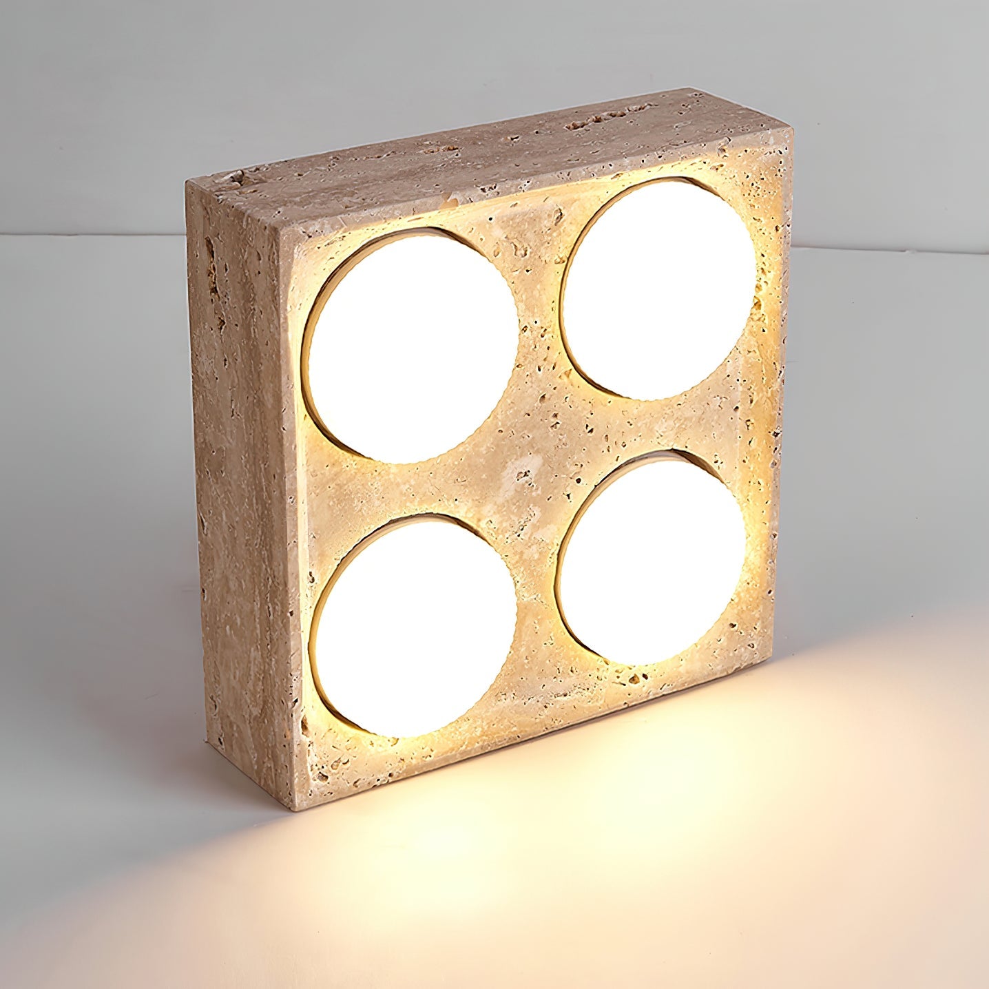 Sky Hole Ceiling Lamp | Yellow Travertine | 10cm Diameter