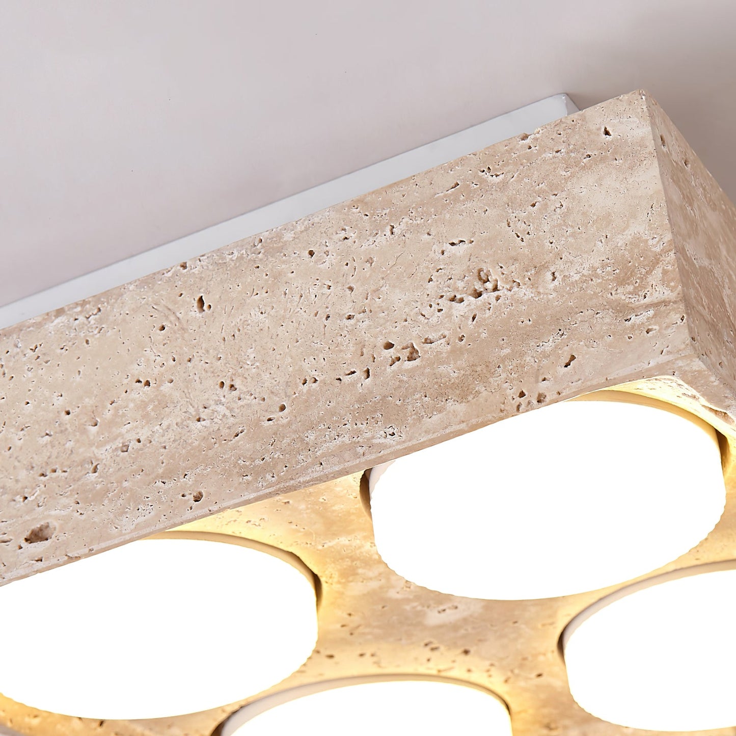 Sky Hole Ceiling Lamp | Yellow Travertine | 10cm Diameter