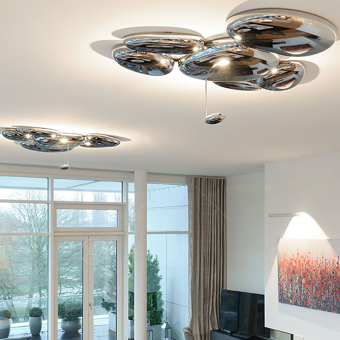 Skydro Ceiling Lamp | Polished Chrome | 5-6 Heads