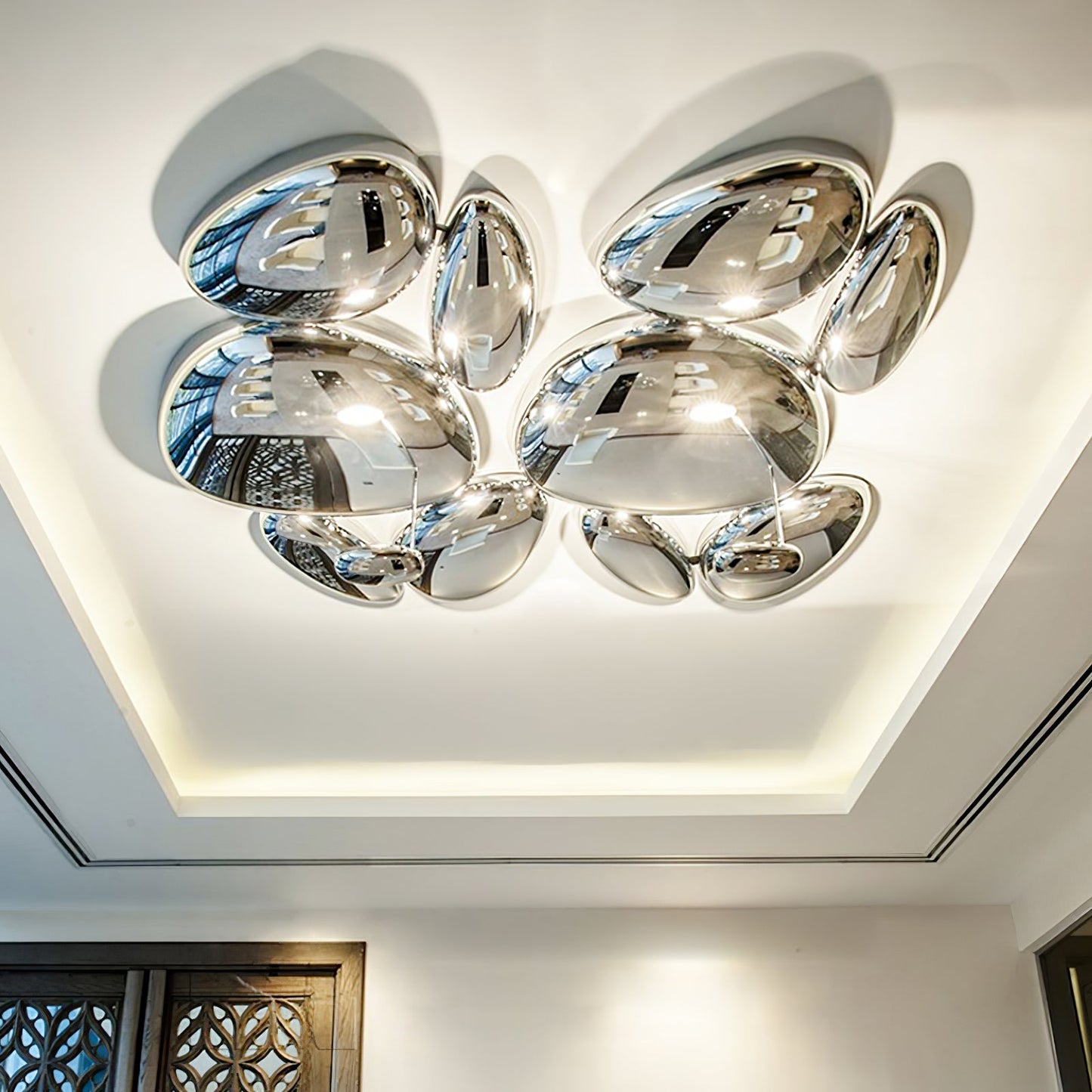 Skydro Ceiling Lamp | Polished Chrome | 5-6 Heads